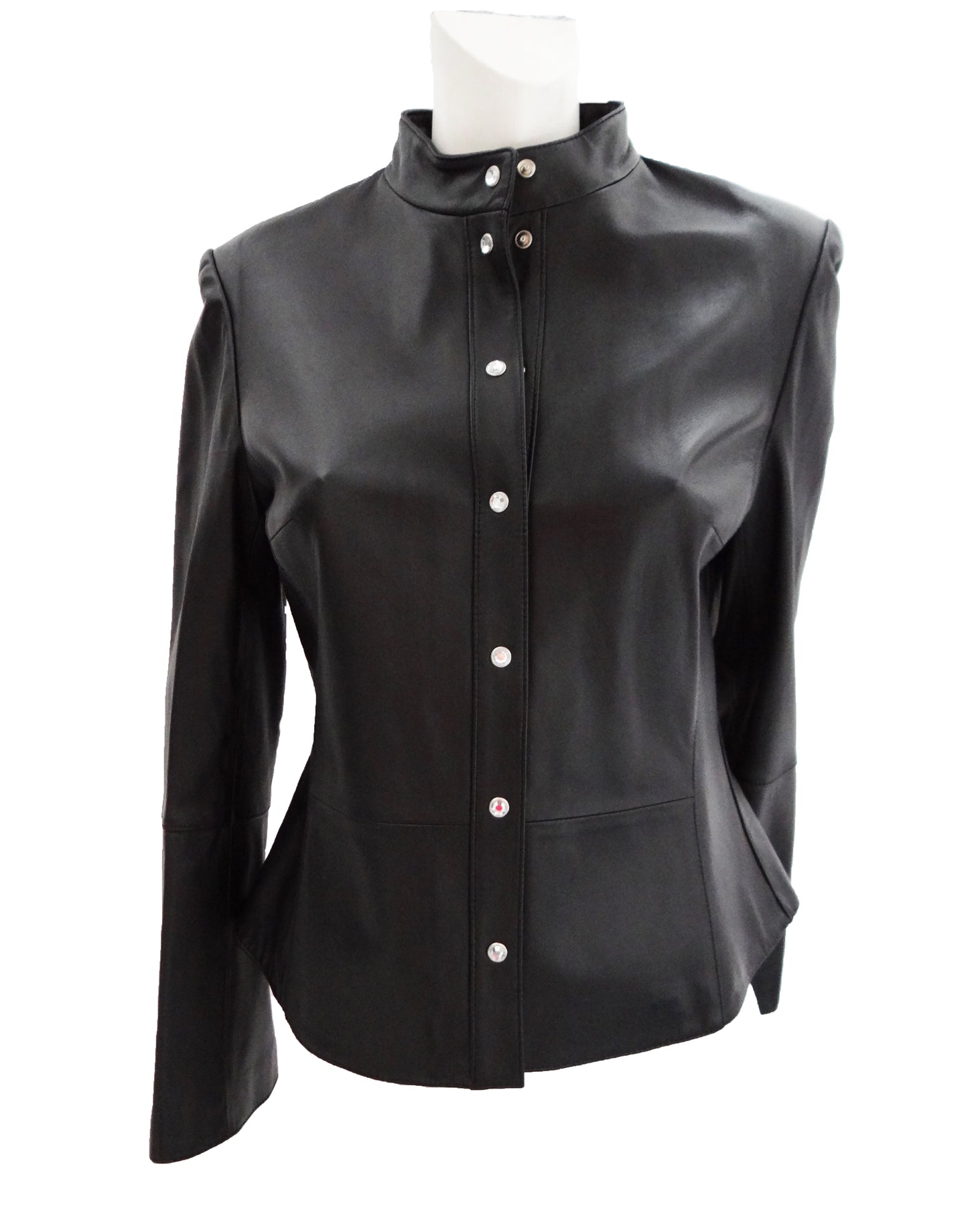 Anne Klein Black Leather Jacket, UK10-12