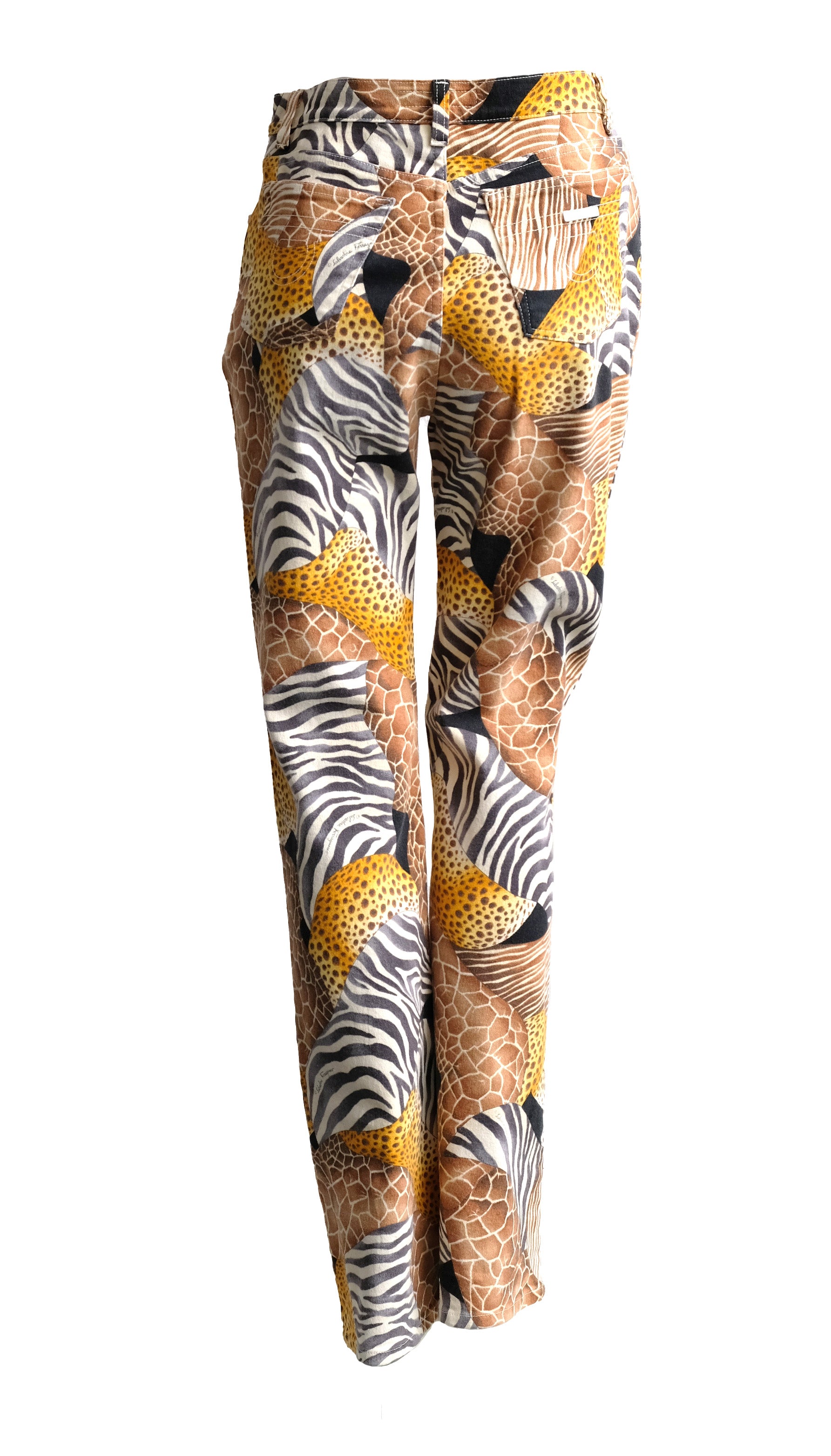 Salvatore Ferragamo Animal Print Jeans, UK10-12