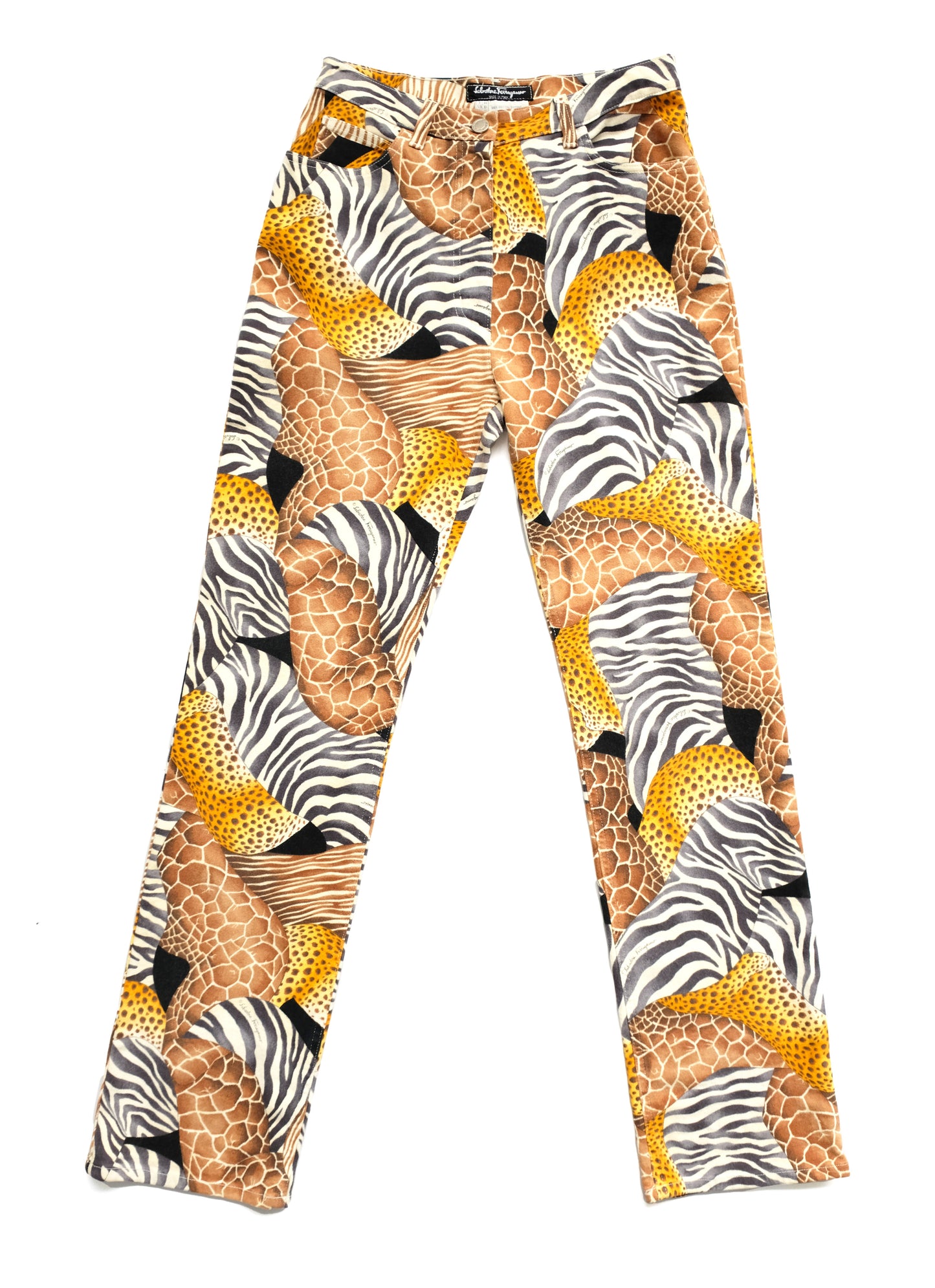 Salvatore Ferragamo Animal Print Jeans, UK10-12