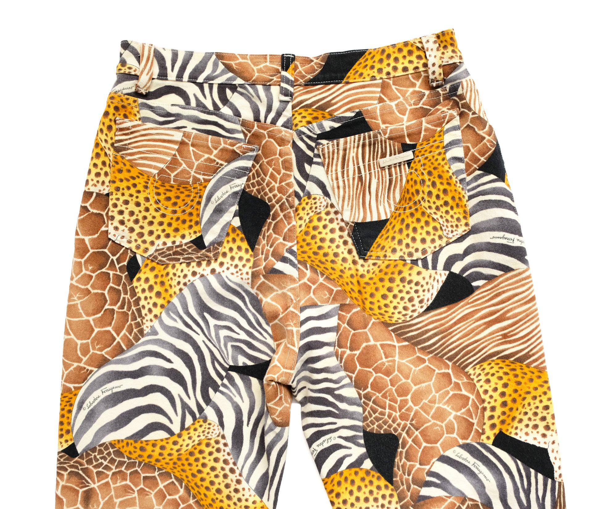 Salvatore Ferragamo Animal Print Jeans, UK10-12