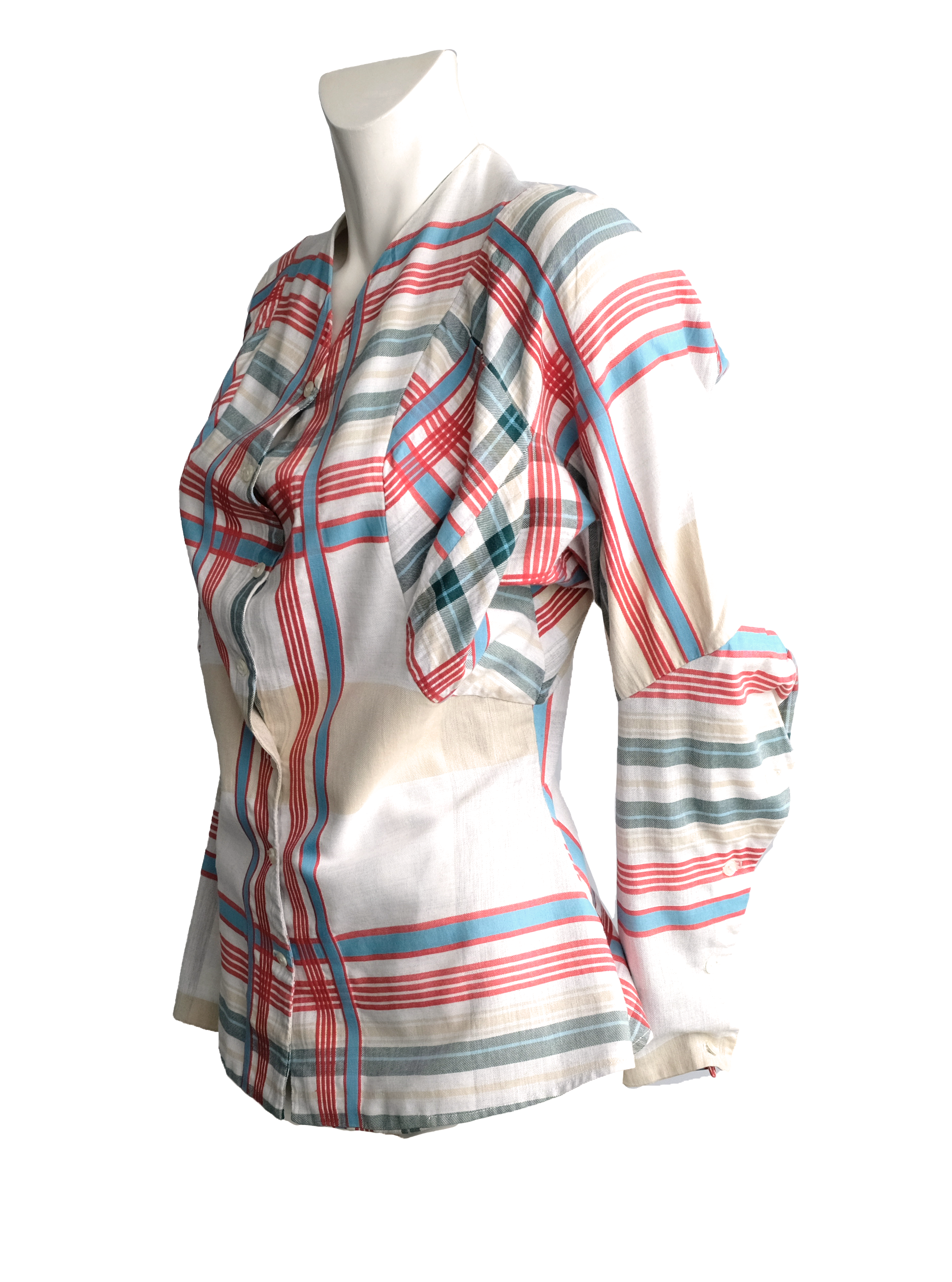 Vivienne Westwood 1980s Vintage Striped Tailored Shirt, UK10-12