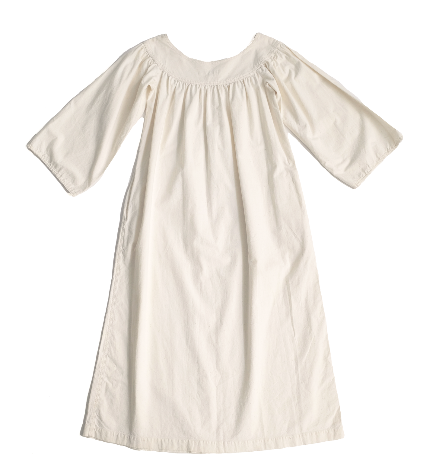Yves Saint Laurent Vintage Smock Dress in White Cotton, UK8-10