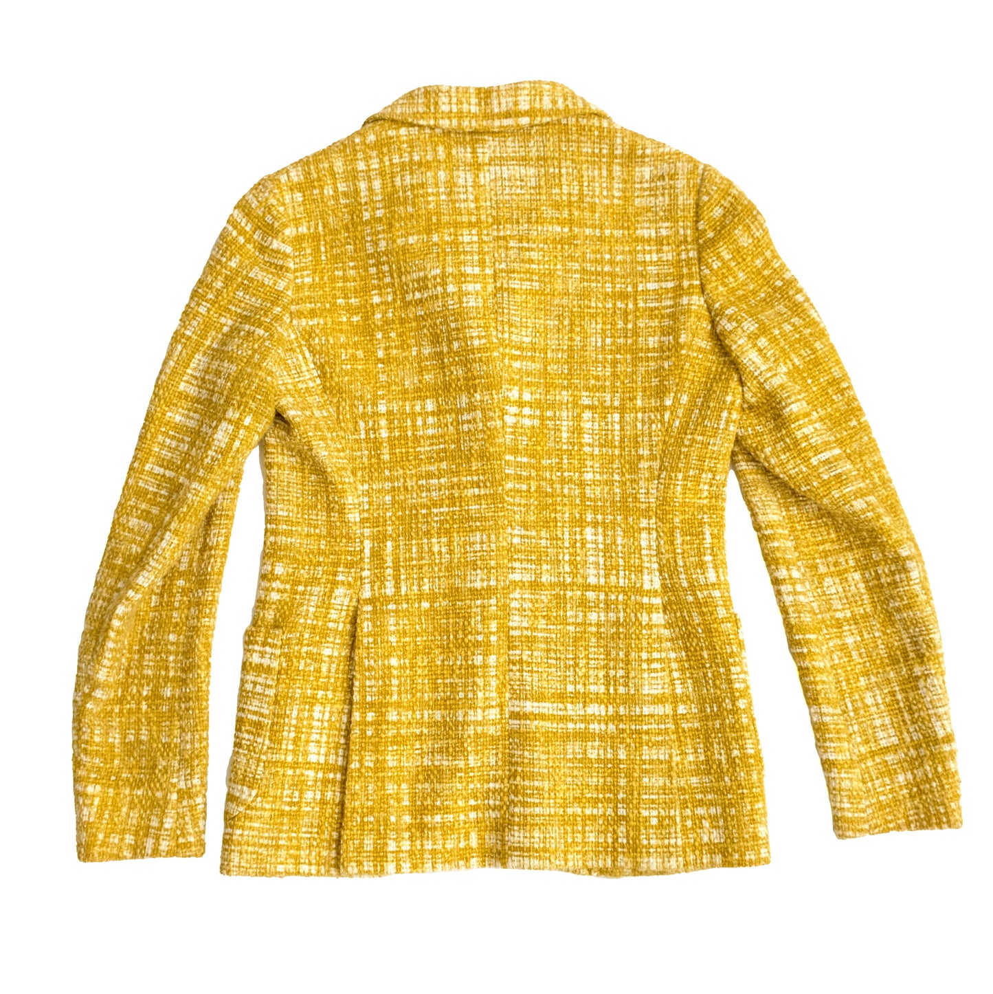 Prada 1990s Vintage Jacket in Mustard and White Weave, UK8