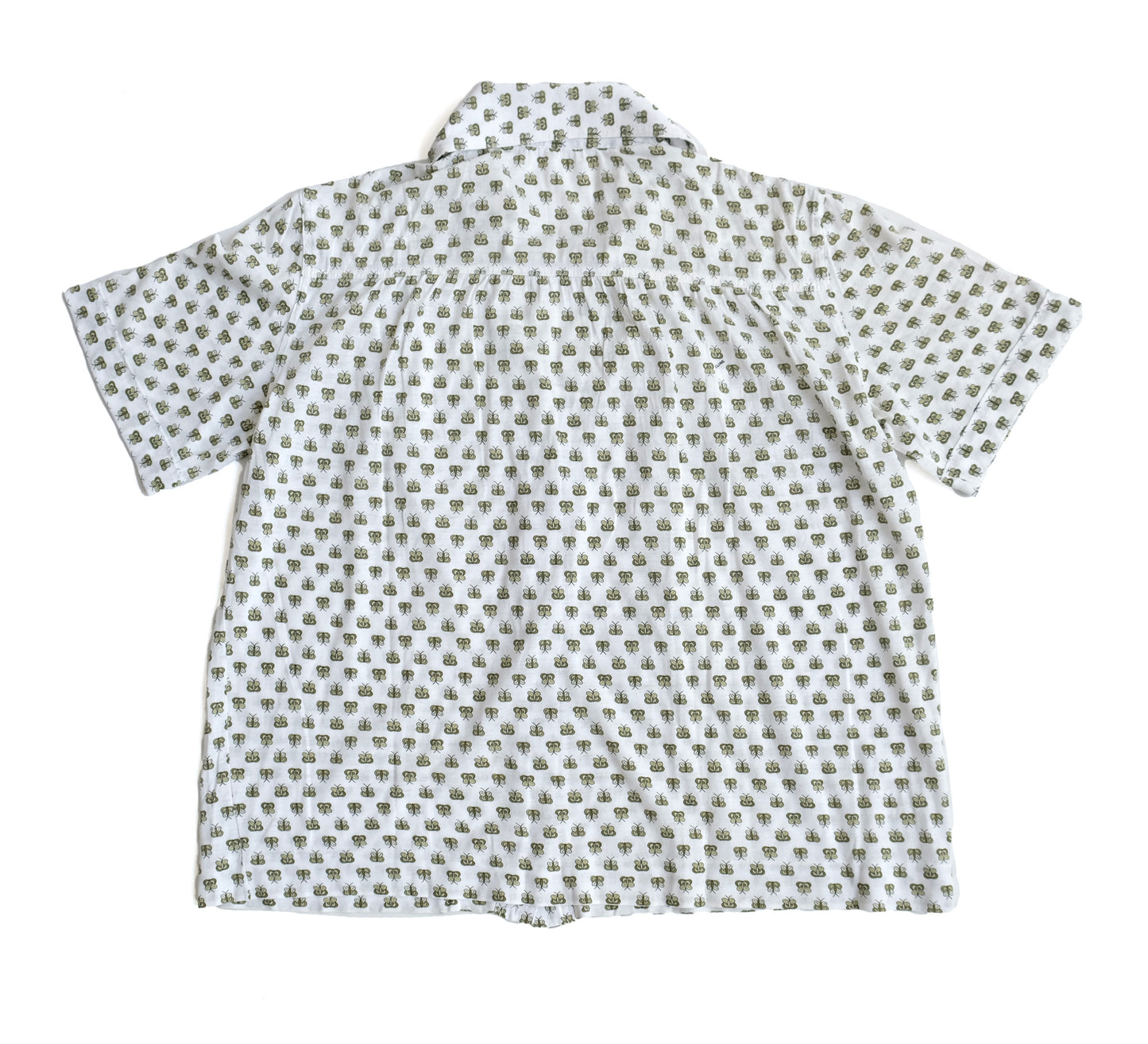 Celine 1980s Vintage Short Sleeved Shirt with Butterfly Motif, S-M