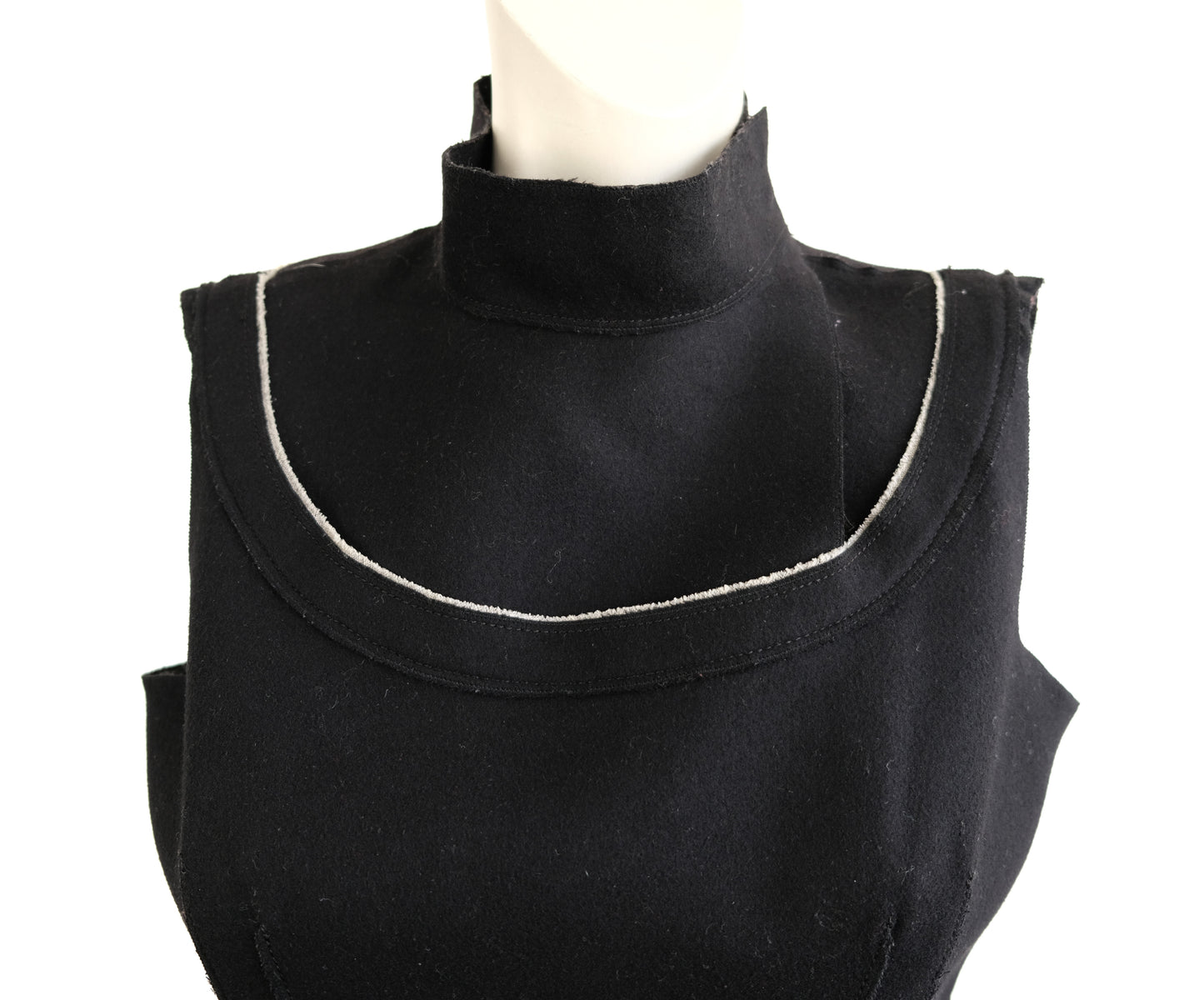 Prada Tailored Sleeveless Dress in Black Felted Wool, UK10