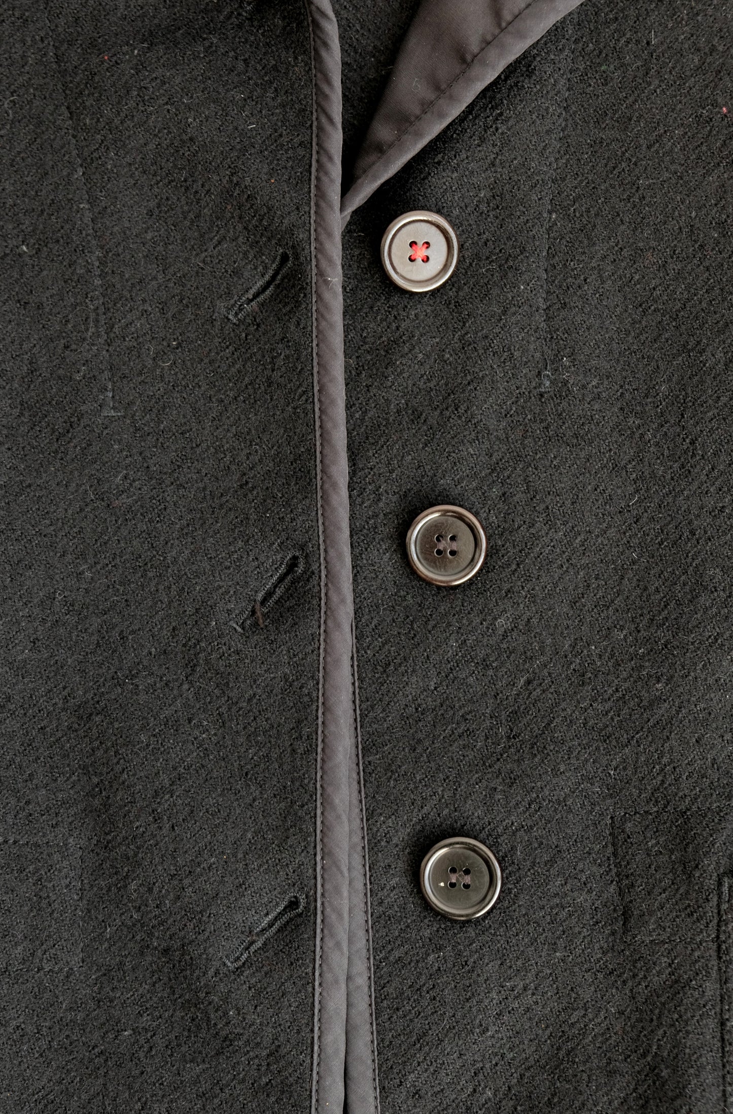 Prada Tailored Jacket in Boiled Black Wool, XS