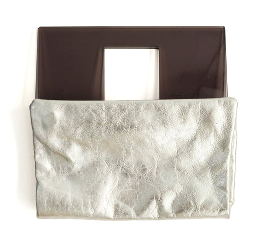 Lara Bohinc 107 Silver Handbag with Perspex Handles