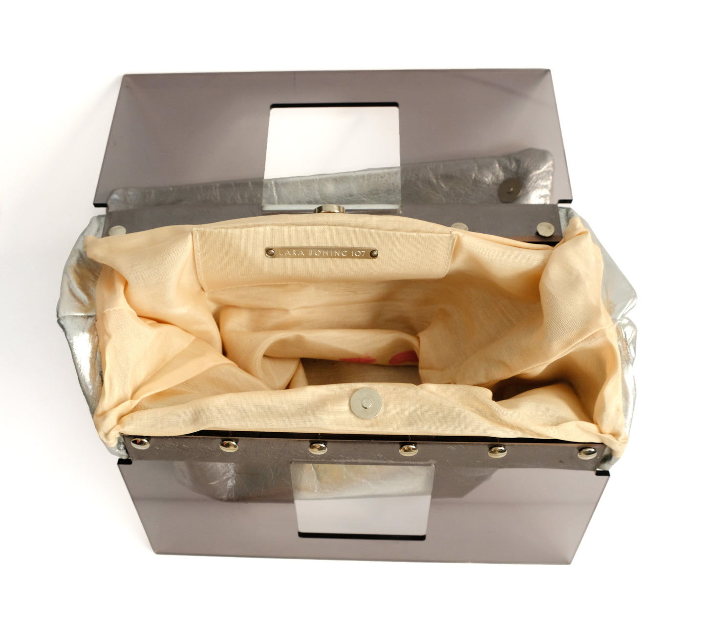 Lara Bohinc 107 Silver Handbag with Perspex Handles