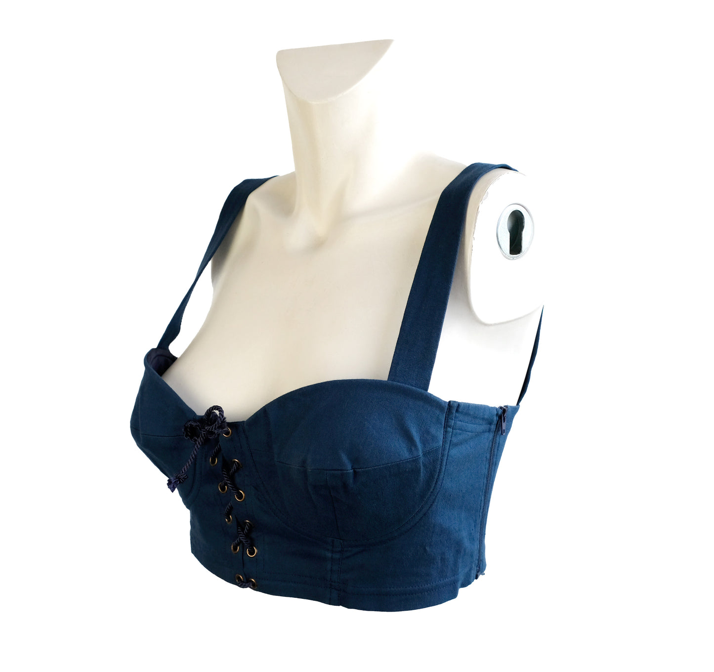 Ozbek Vintage Cropped Bustier Top with Laced Front, UK10