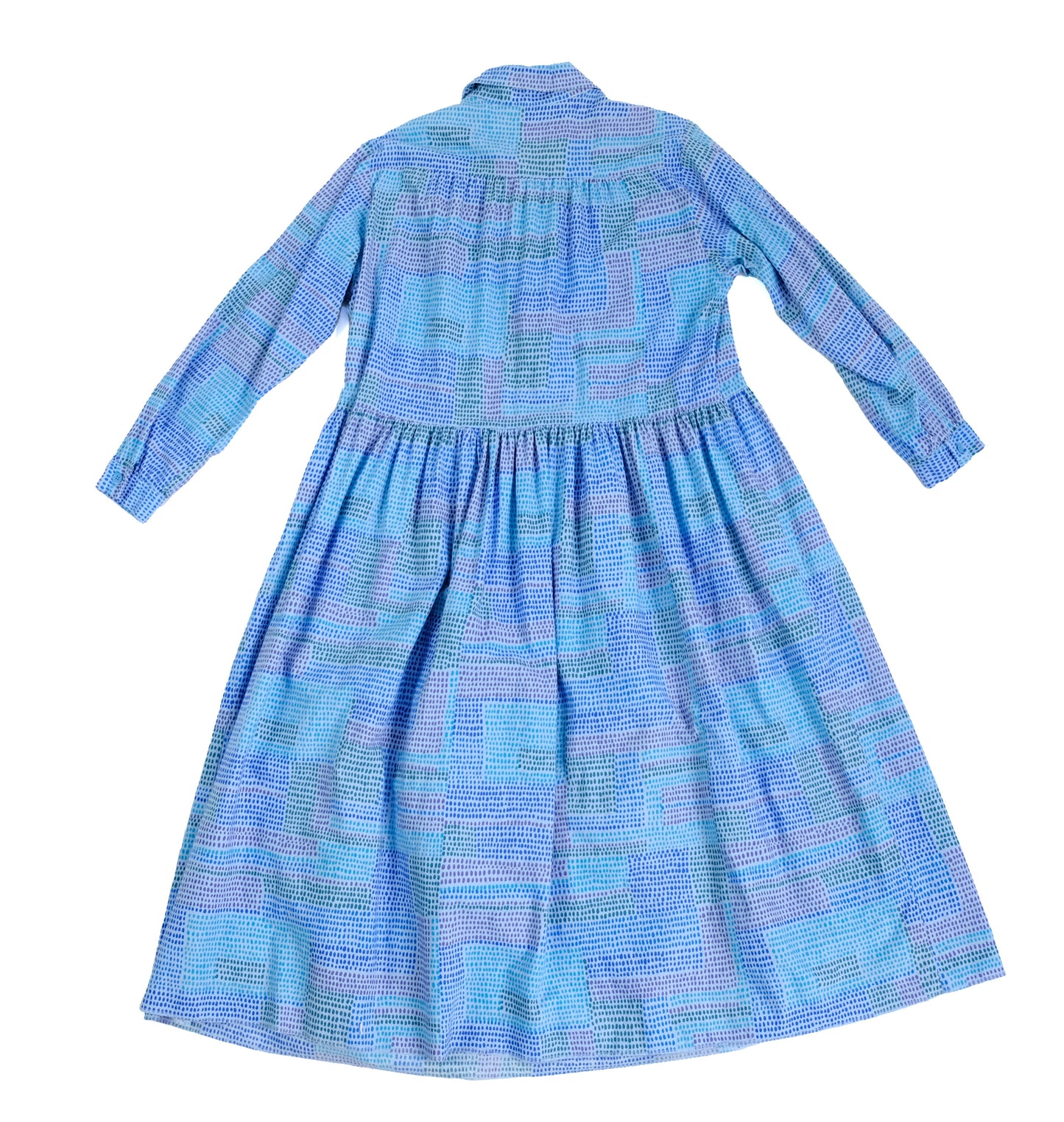 Marimekko Vintage Shirt Dress in Blue Dot Print, UK12-14