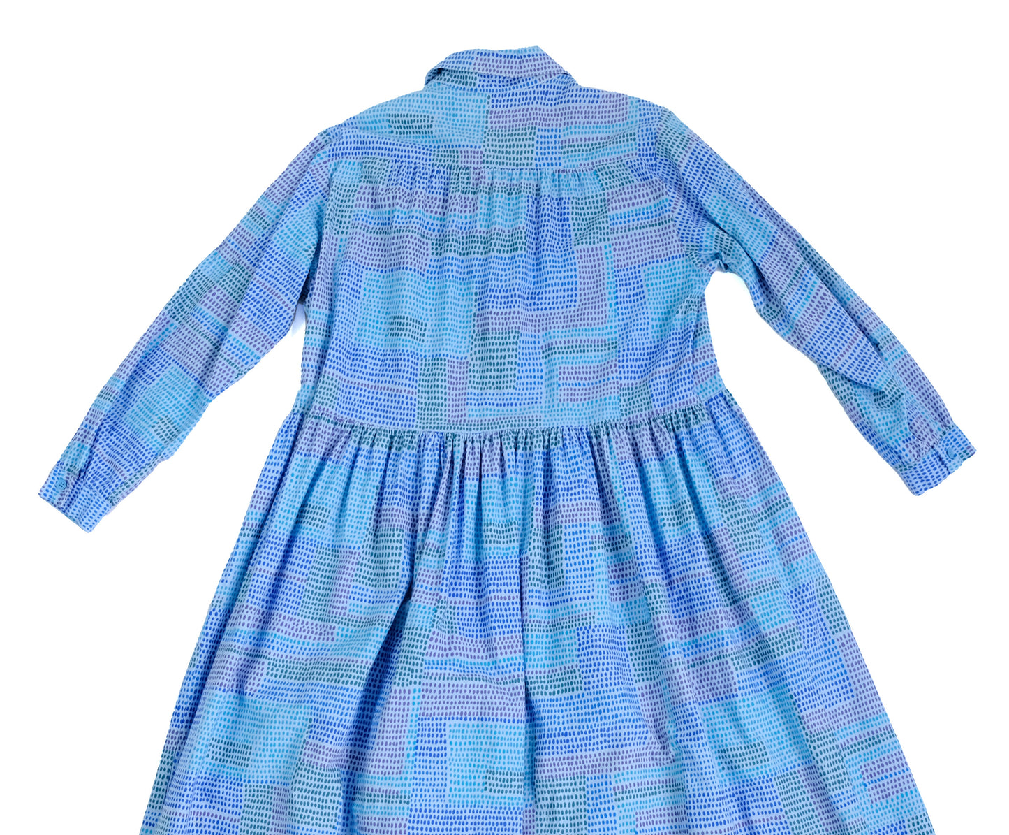Marimekko Vintage Shirt Dress in Blue Dot Print, UK12-14