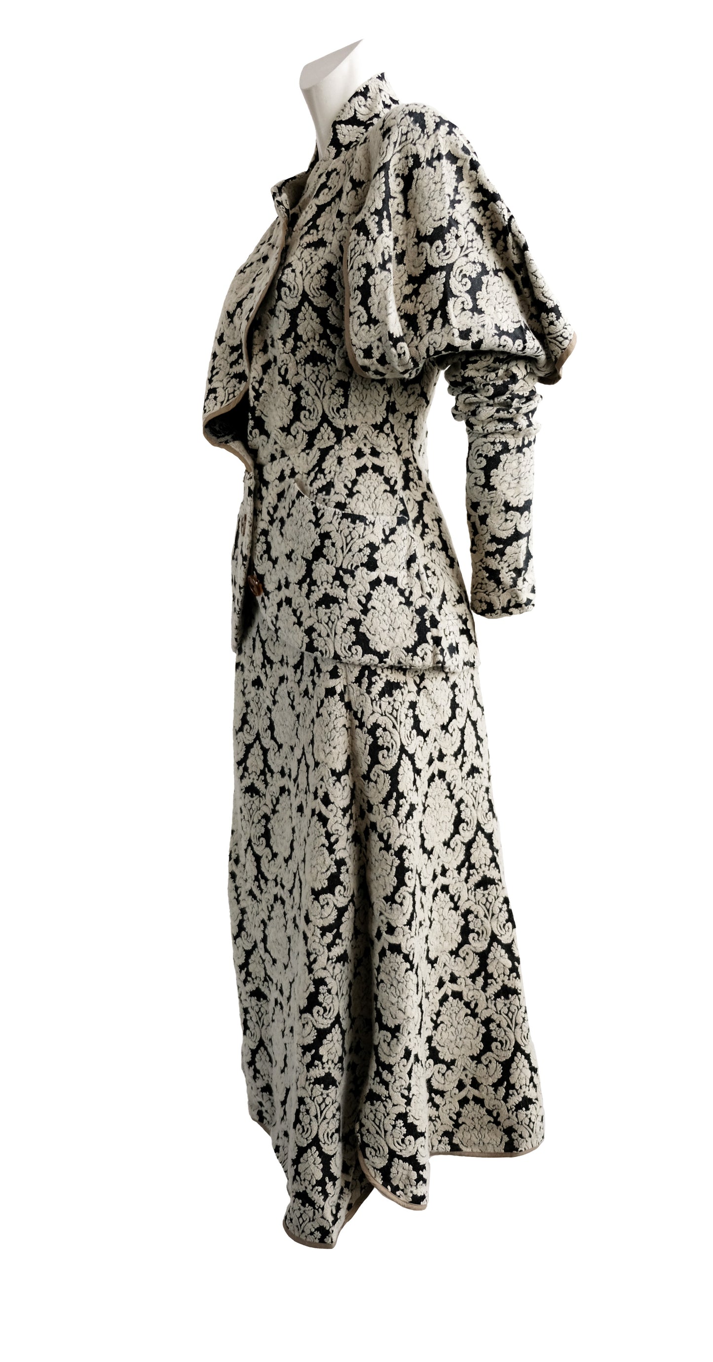 Vivienne Westwood 1990s Skirt Suit in Flock Fabric, UK10-12