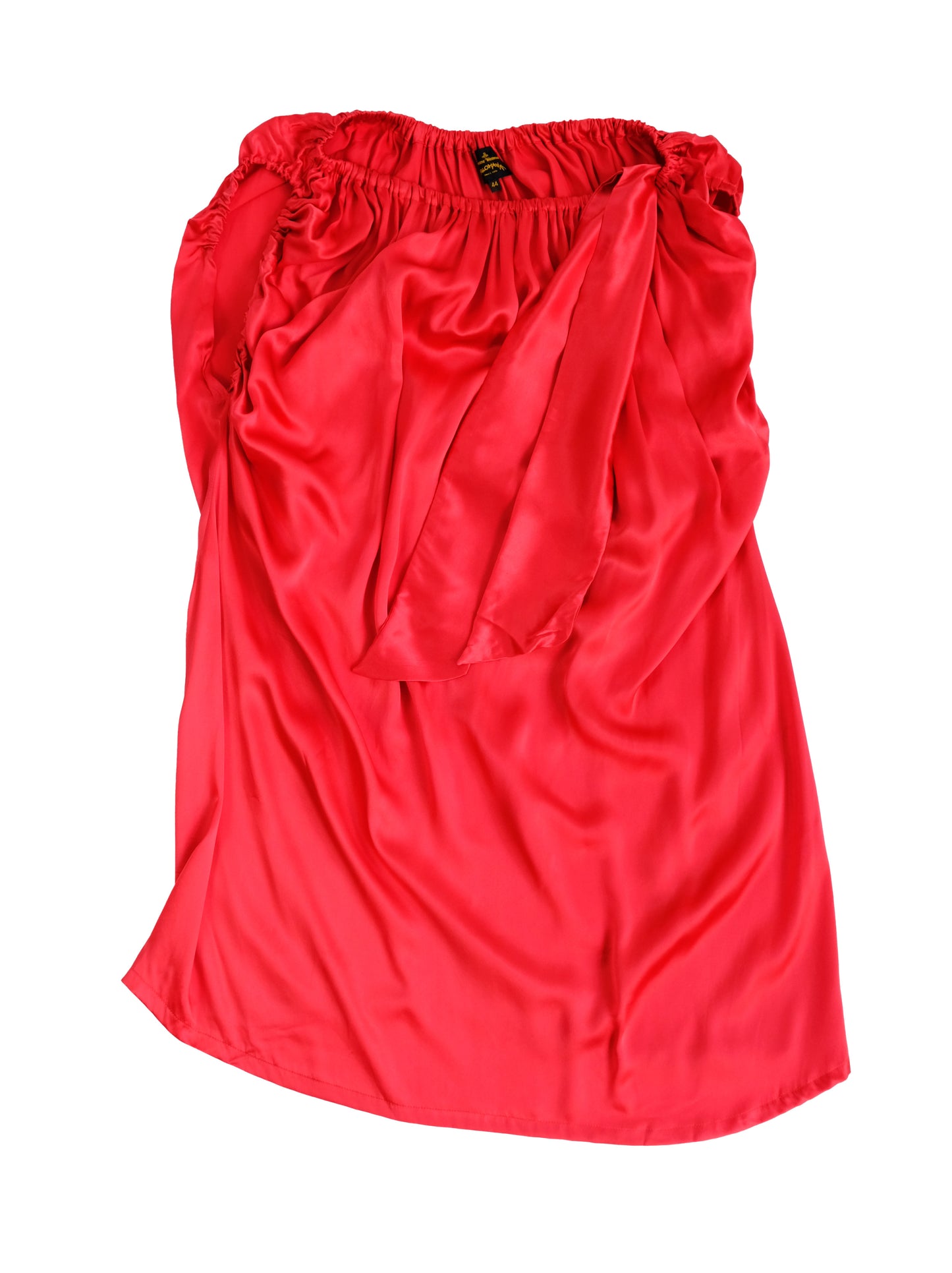 Vivienne Westwood Anglomania Shift Dress in Red Satin with Bow, UK12-14