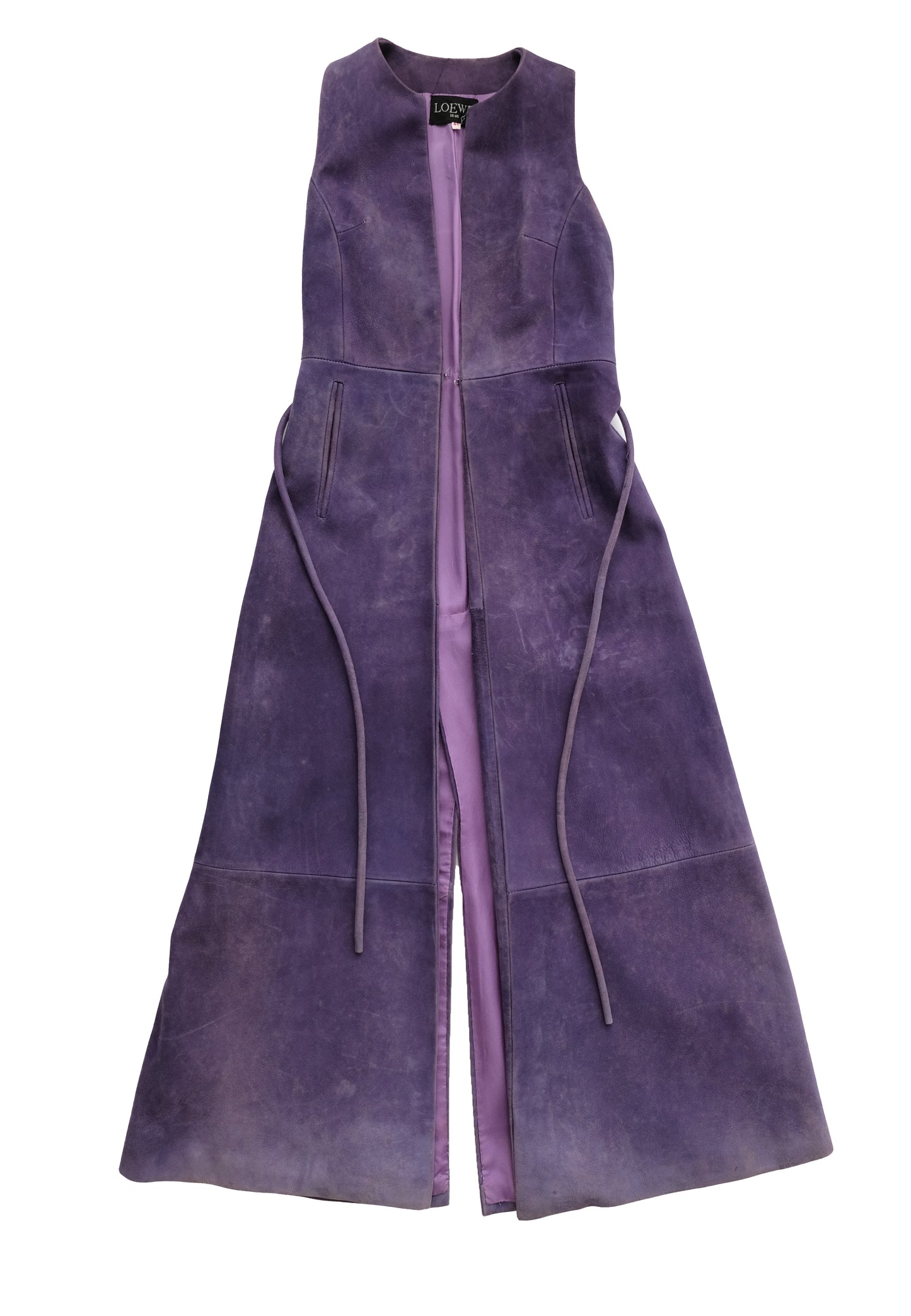 Loewe 1970s Vintage 2 Piece Set in Lavender Suede, UK8-10