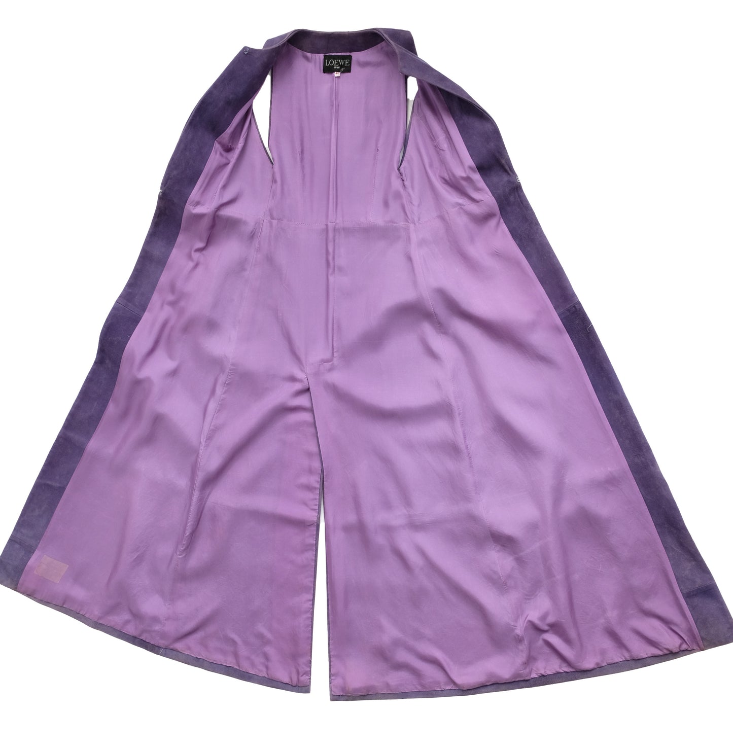 Loewe 1970s Vintage 2 Piece Set in Lavender Suede, UK8-10