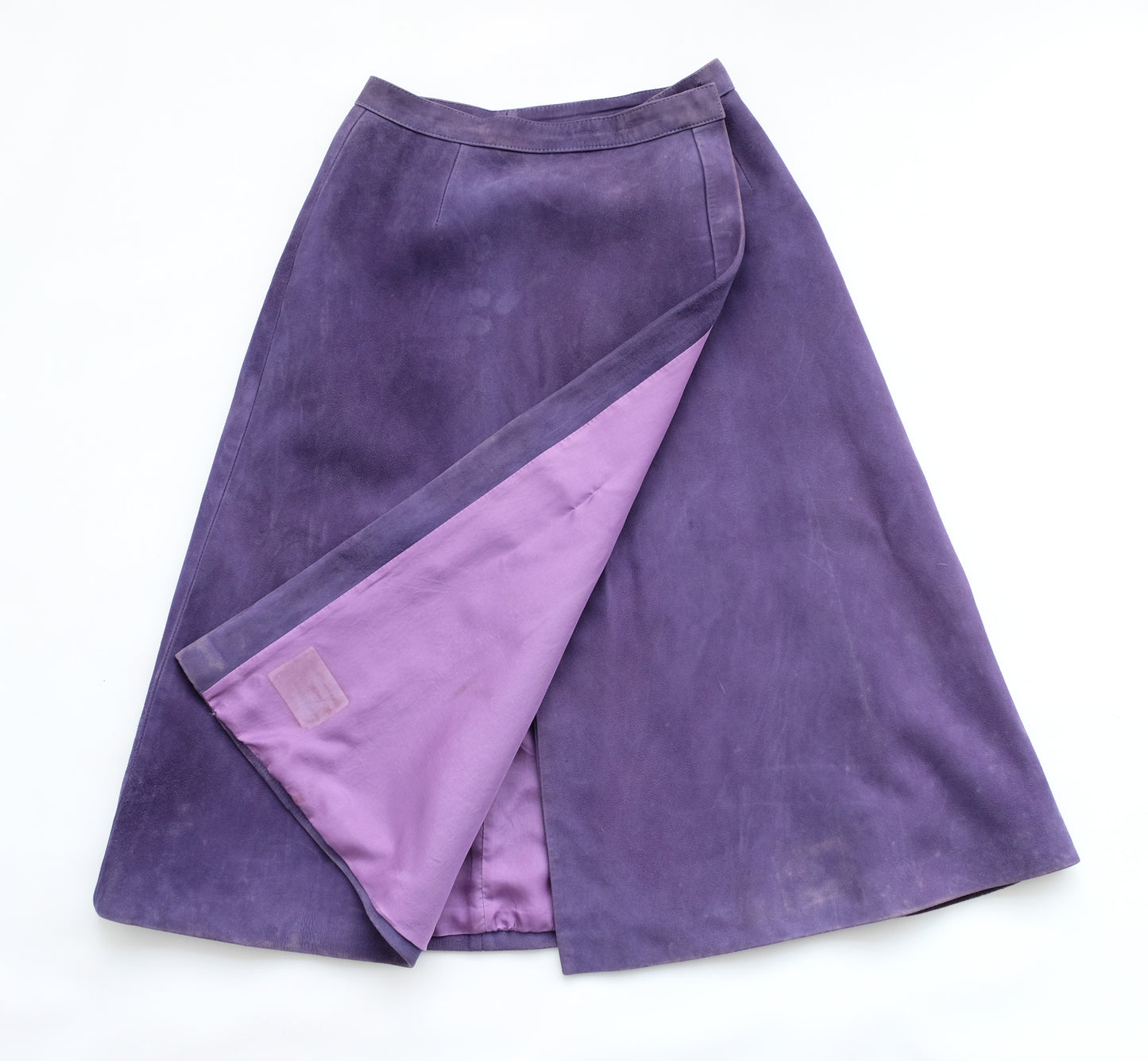Loewe 1970s Vintage 2 Piece Set in Lavender Suede, UK8-10