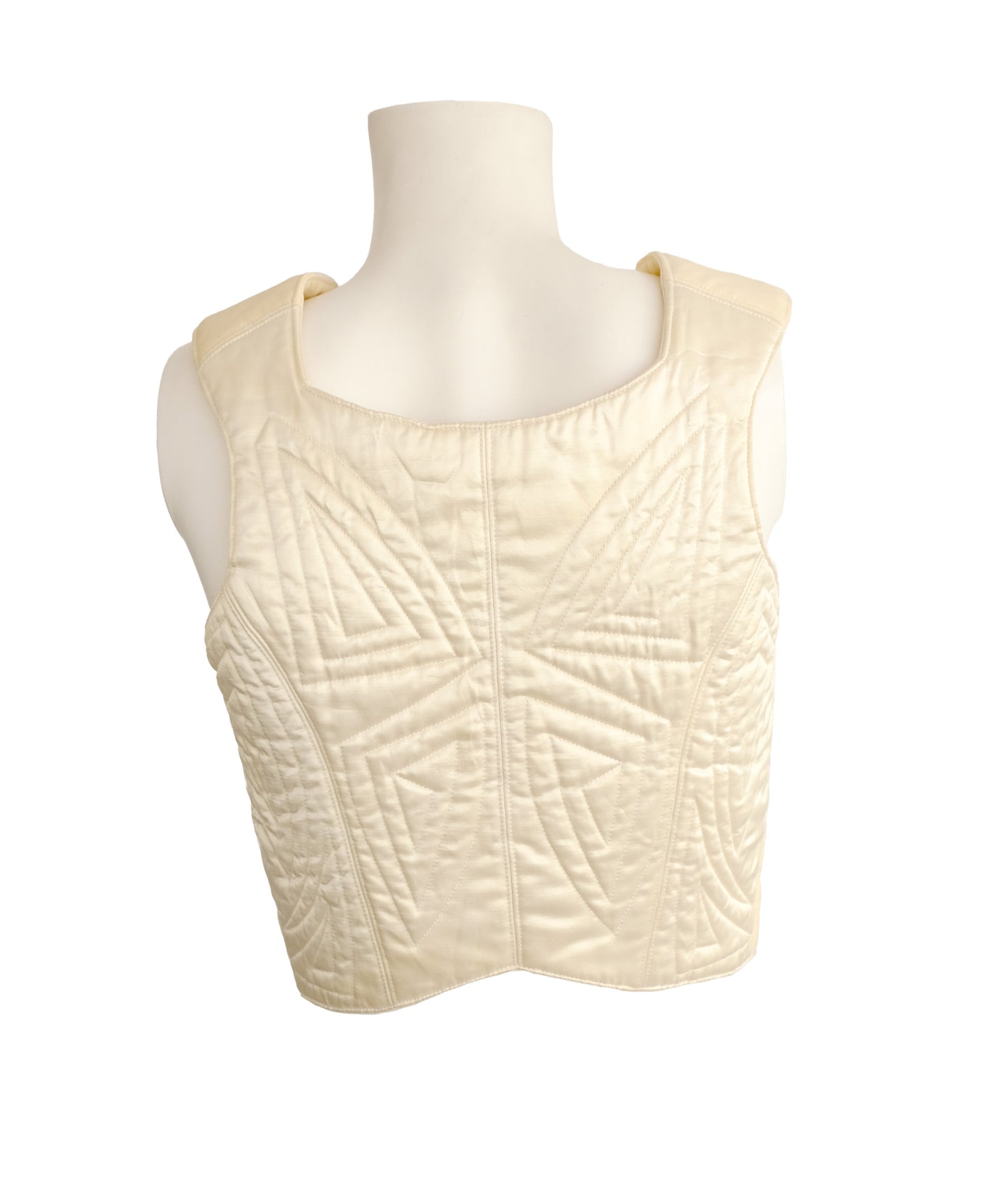 John Galliano London Vintage Lace-up Quilted "Fencing" Corset, S