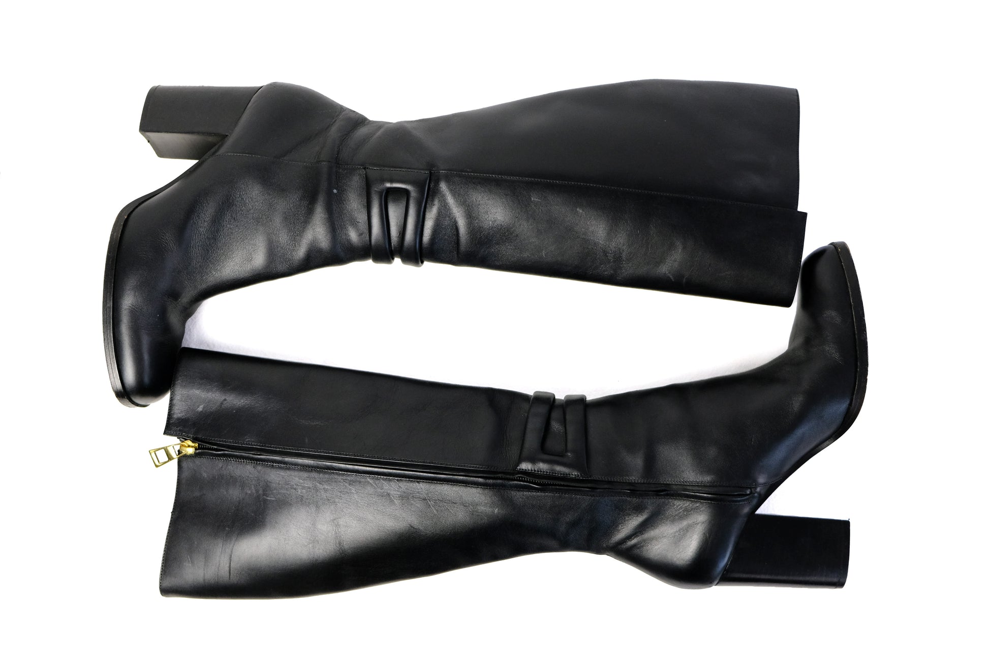 Loewe Black Leather Knee Boots, EU40