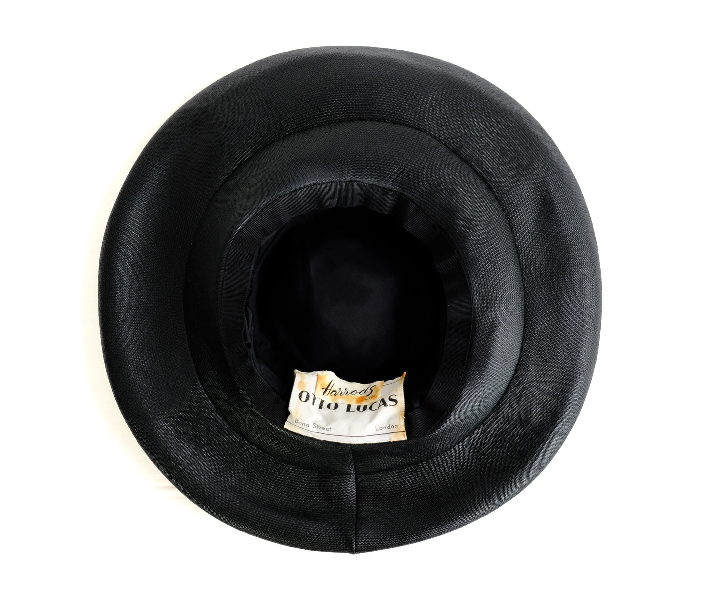 Otto Lucas 1960s Vintage Hat in Fine Black Straw