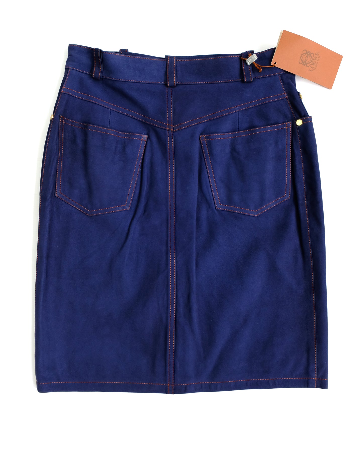 Loewe Nubuck Denim Look Skirt, UK10-12