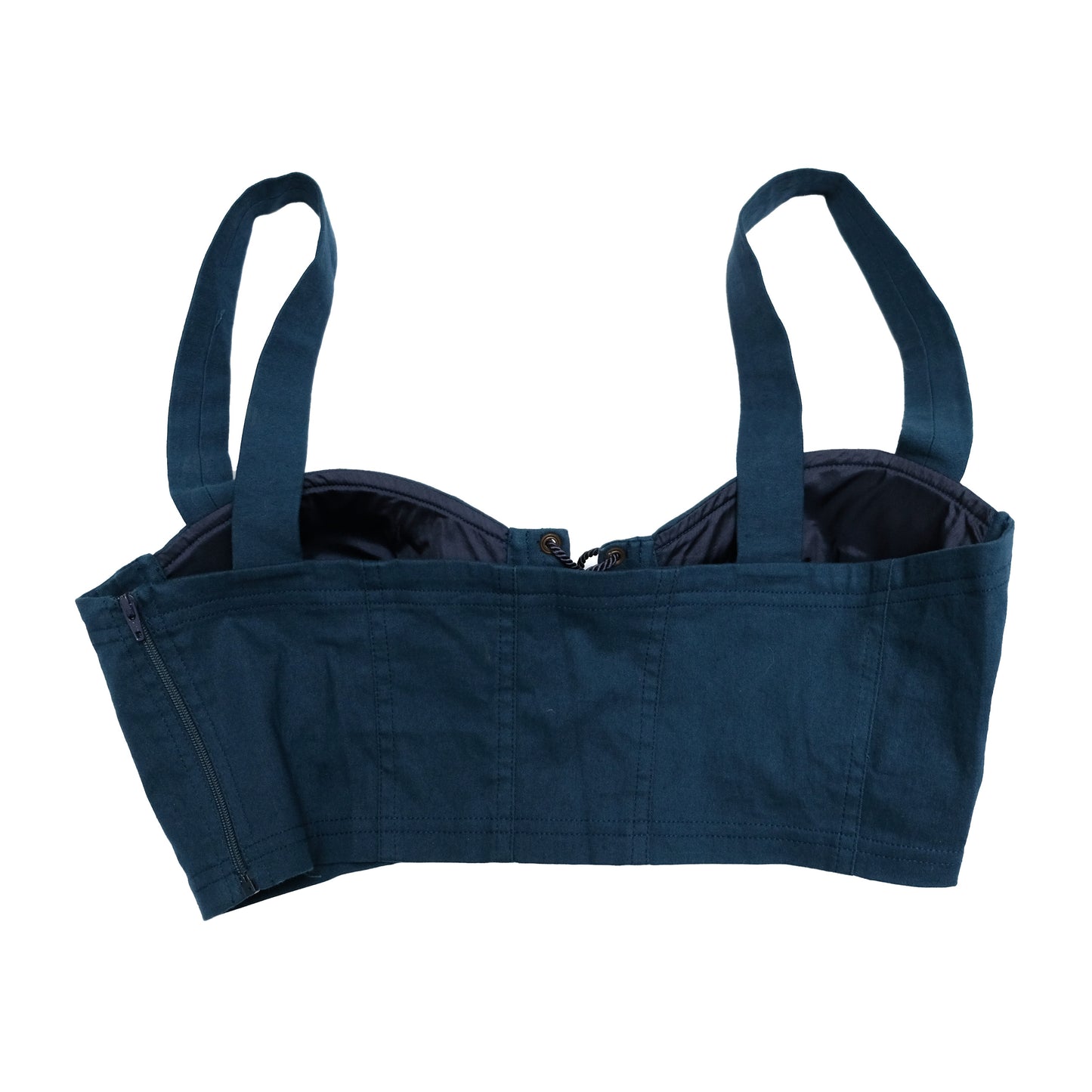 Ozbek Vintage Cropped Bustier Top with Laced Front, UK10