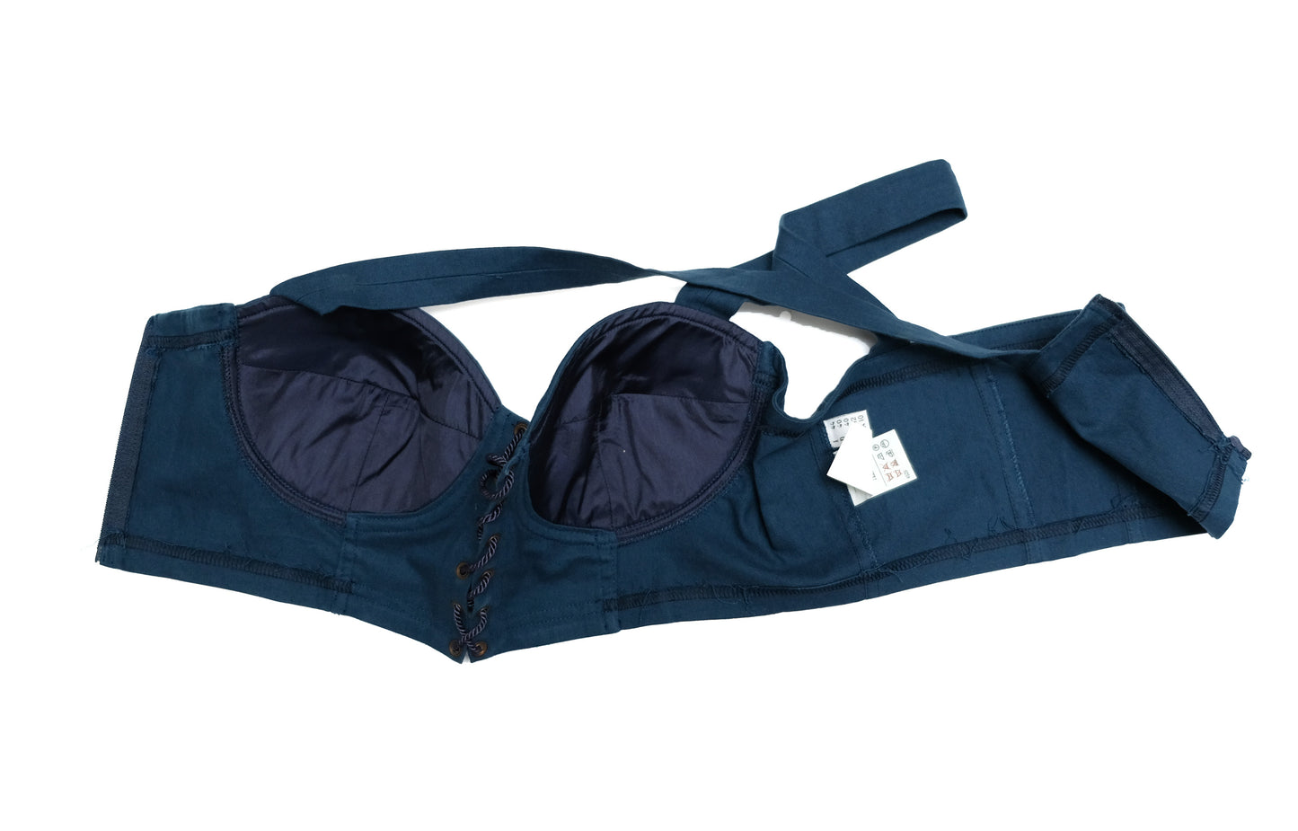 Ozbek Vintage Cropped Bustier Top with Laced Front, UK10