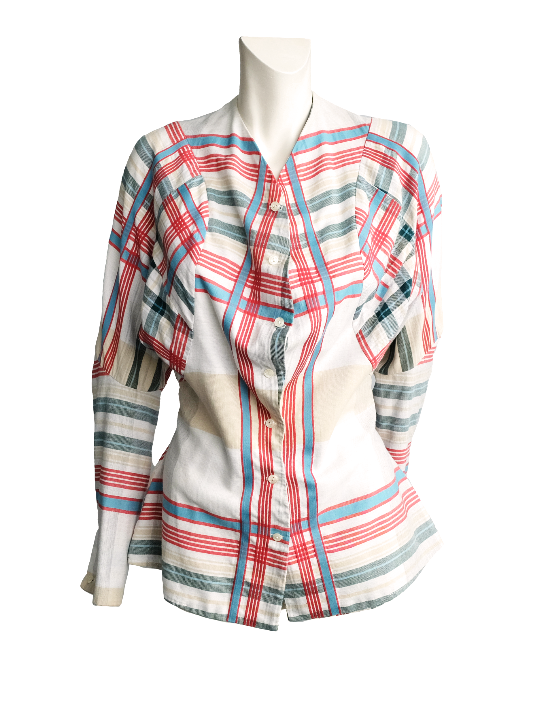 Vivienne Westwood 1980s Vintage Striped Tailored Shirt, UK10-12