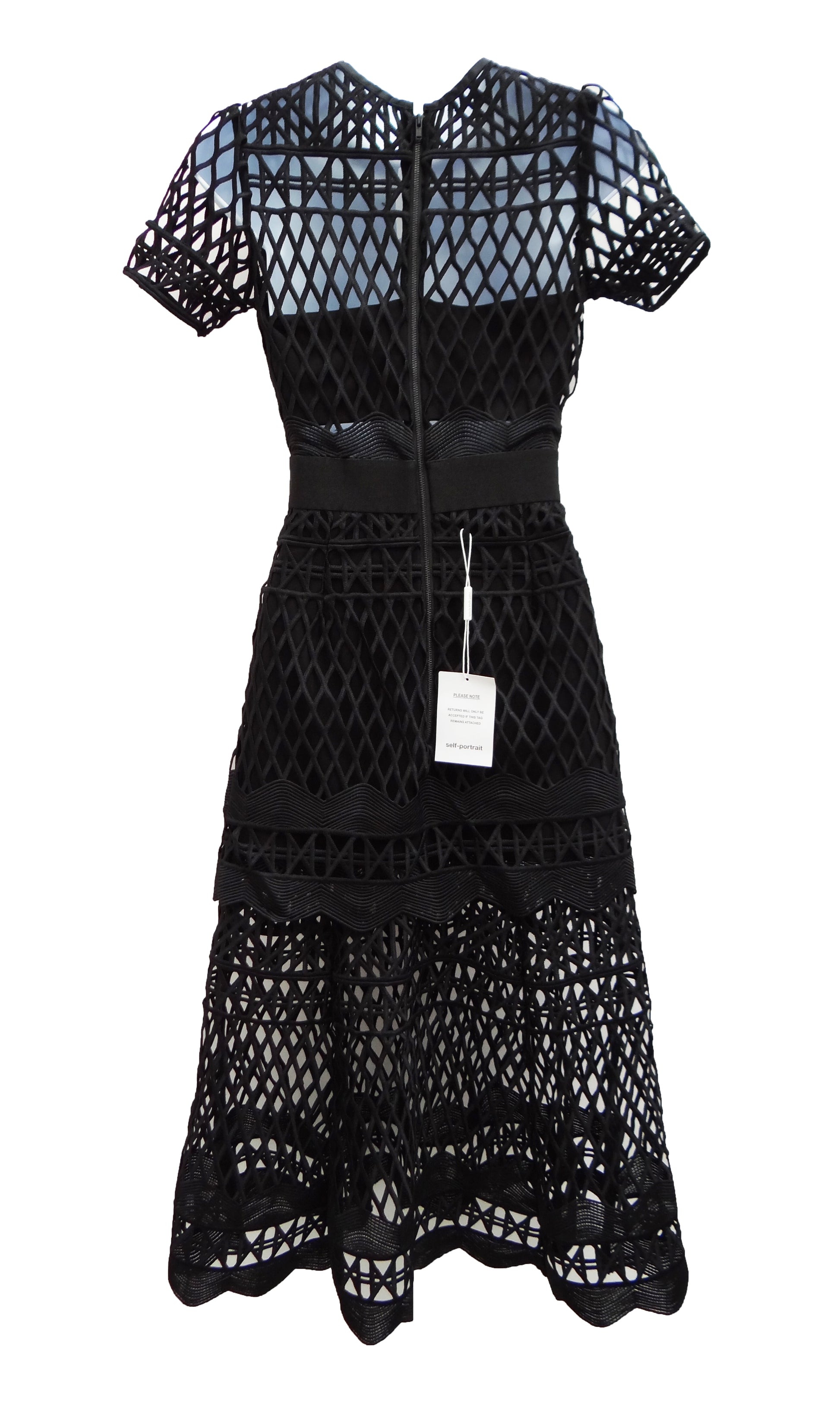 Self Portrait Cutwork Lace Layered  Dress, UK6