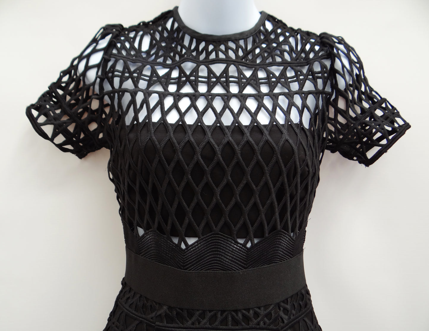 Self Portrait Cutwork Lace Layered  Dress, UK6