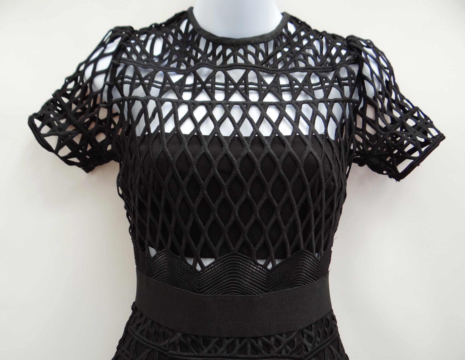 Self Portrait Cutwork Lace Layered  Dress, UK6