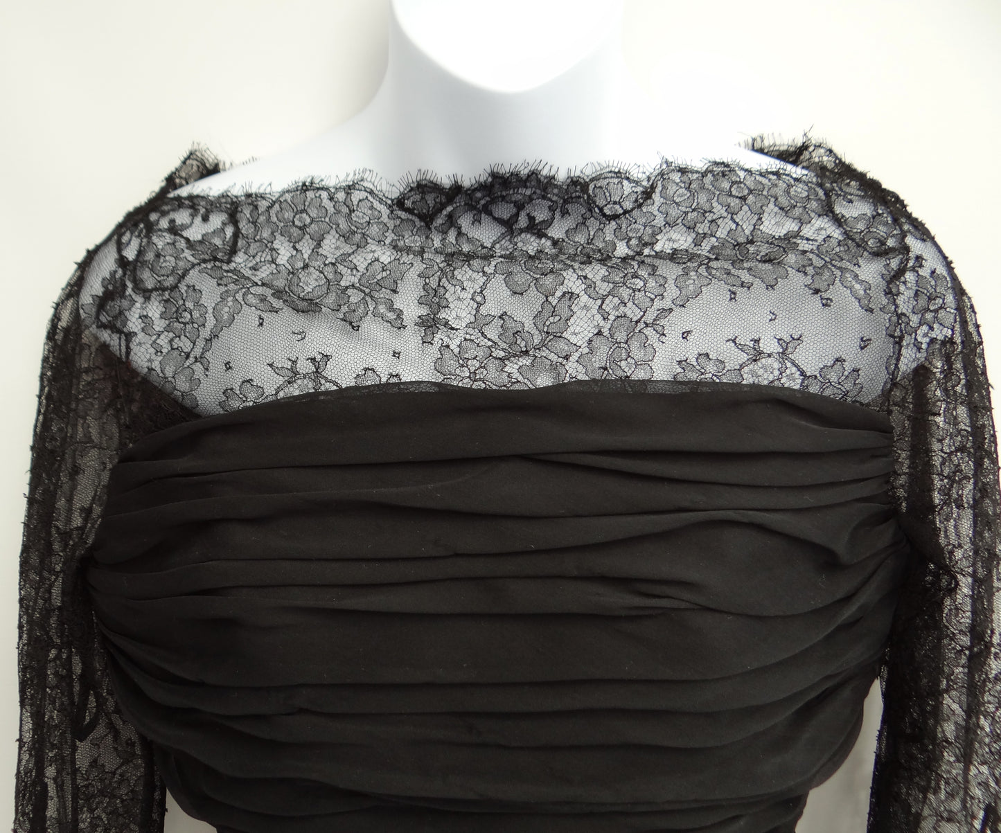 Valentino Ruched Lace Evening Top, UK10