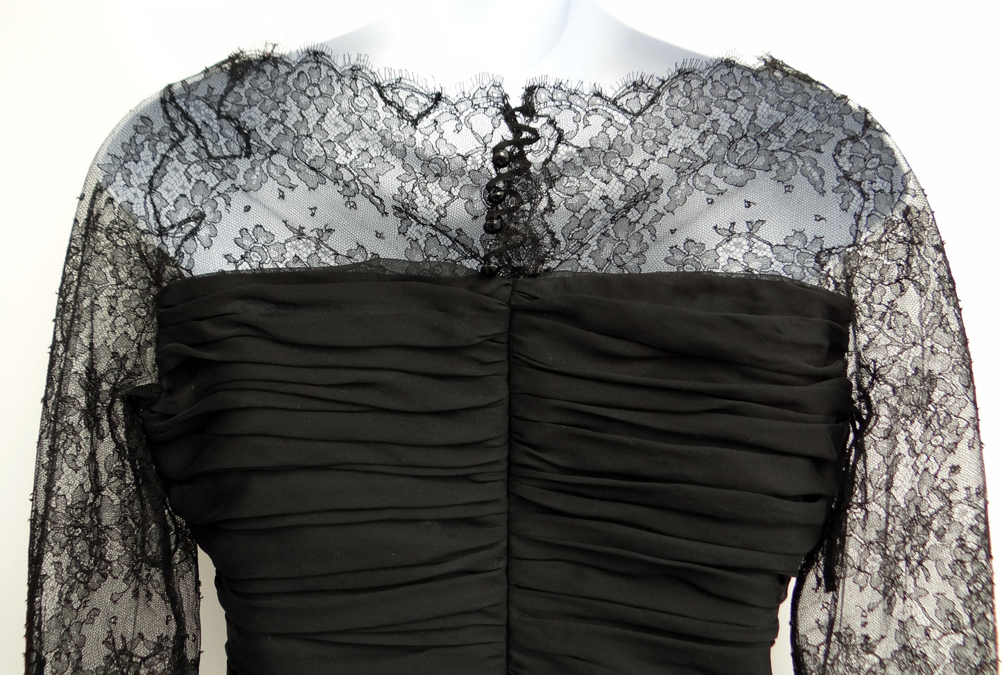 Valentino Ruched Lace Evening Top, UK10
