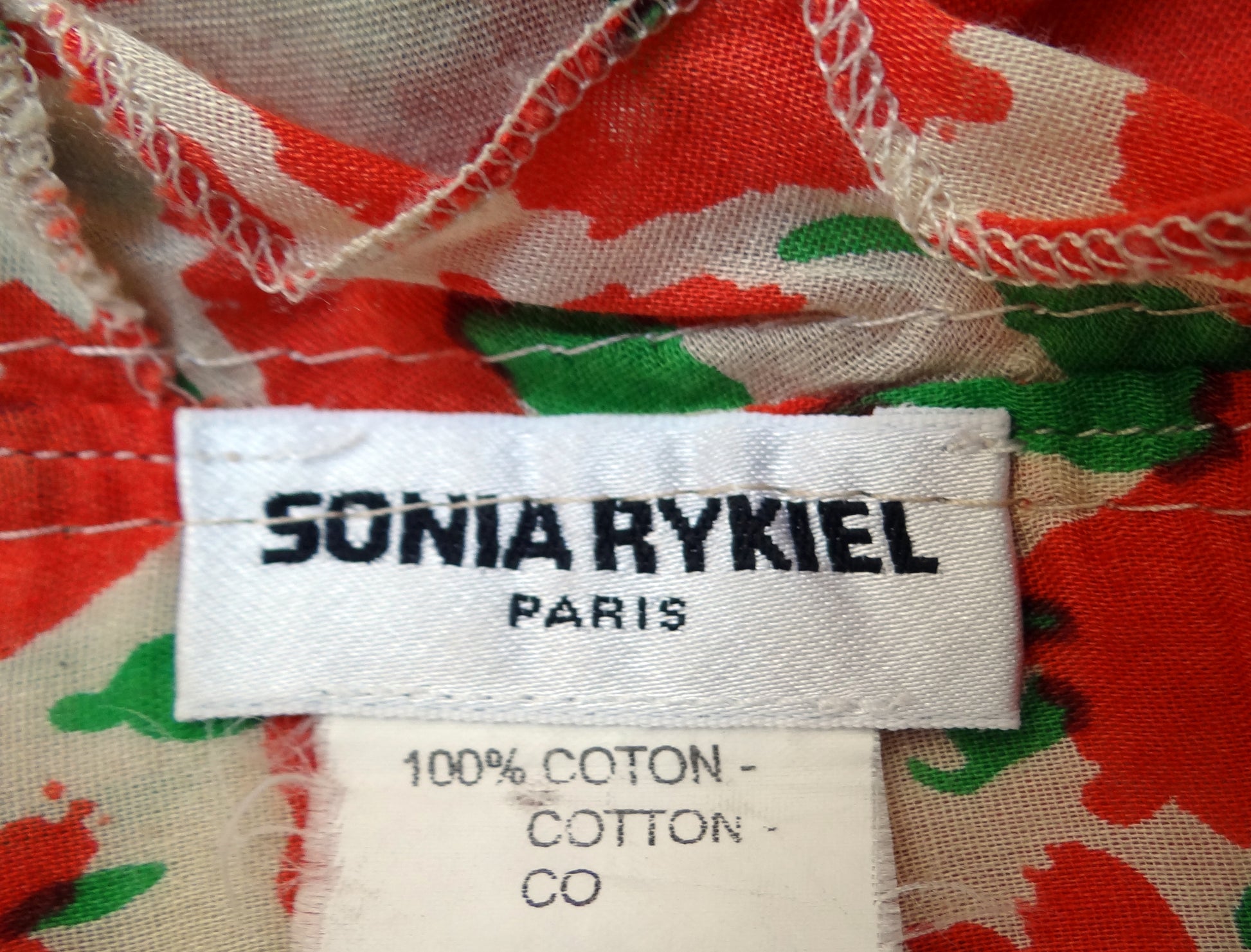 Vintage Sonia Rykiel Floral Summer Dress with Flounces, 1990s, UK10