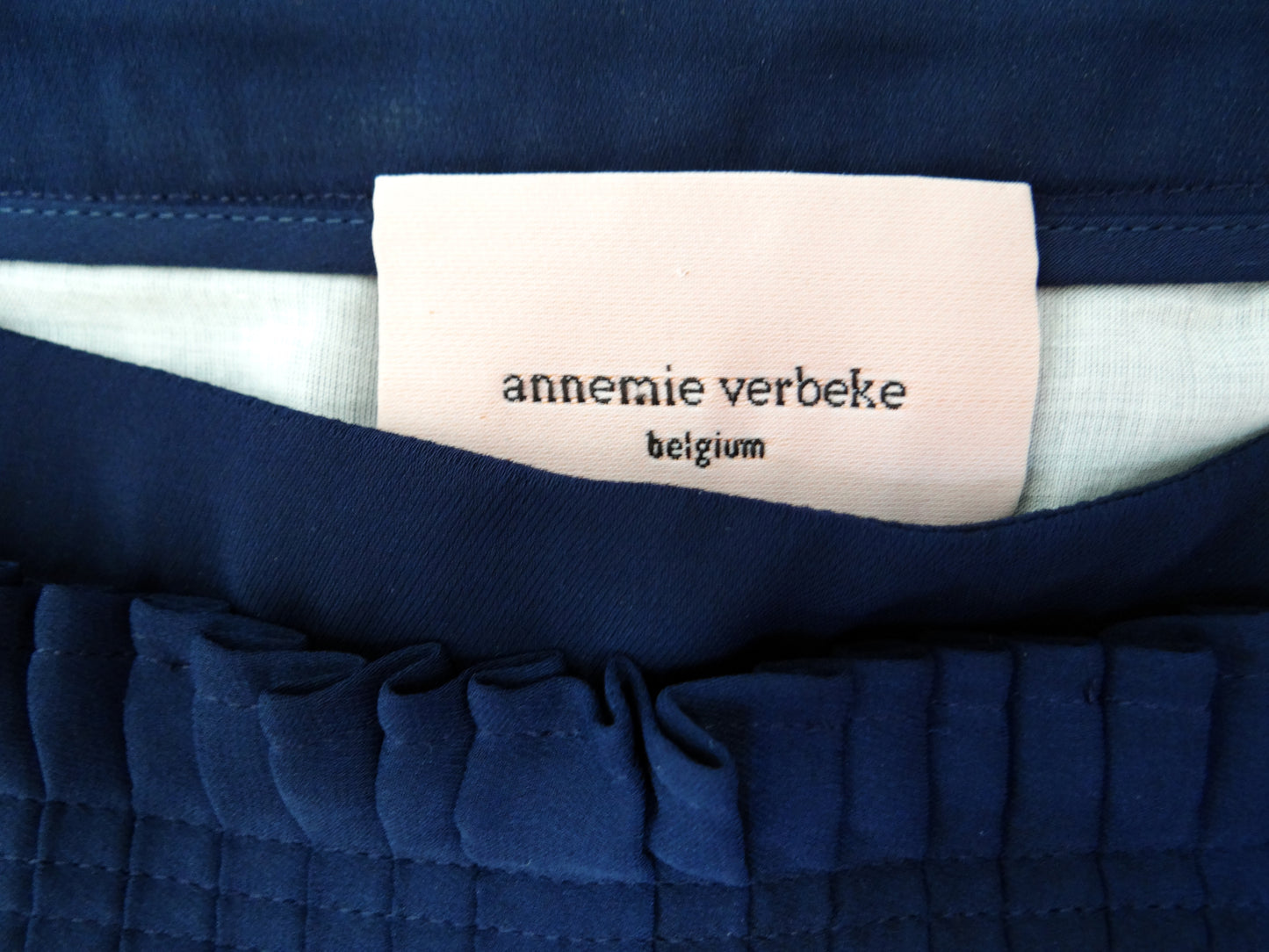 Annemie Verbeke Navy Pleated Skirt, UK8-10