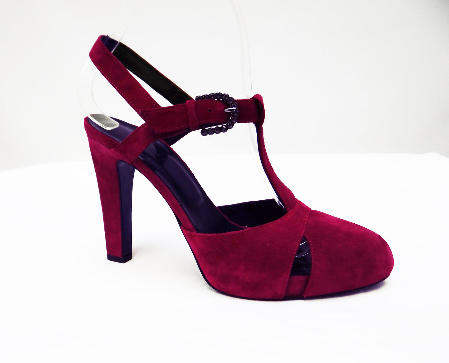 Nicole Farhi Suede Slingback Party Heels with Diamante Buckle, UK4