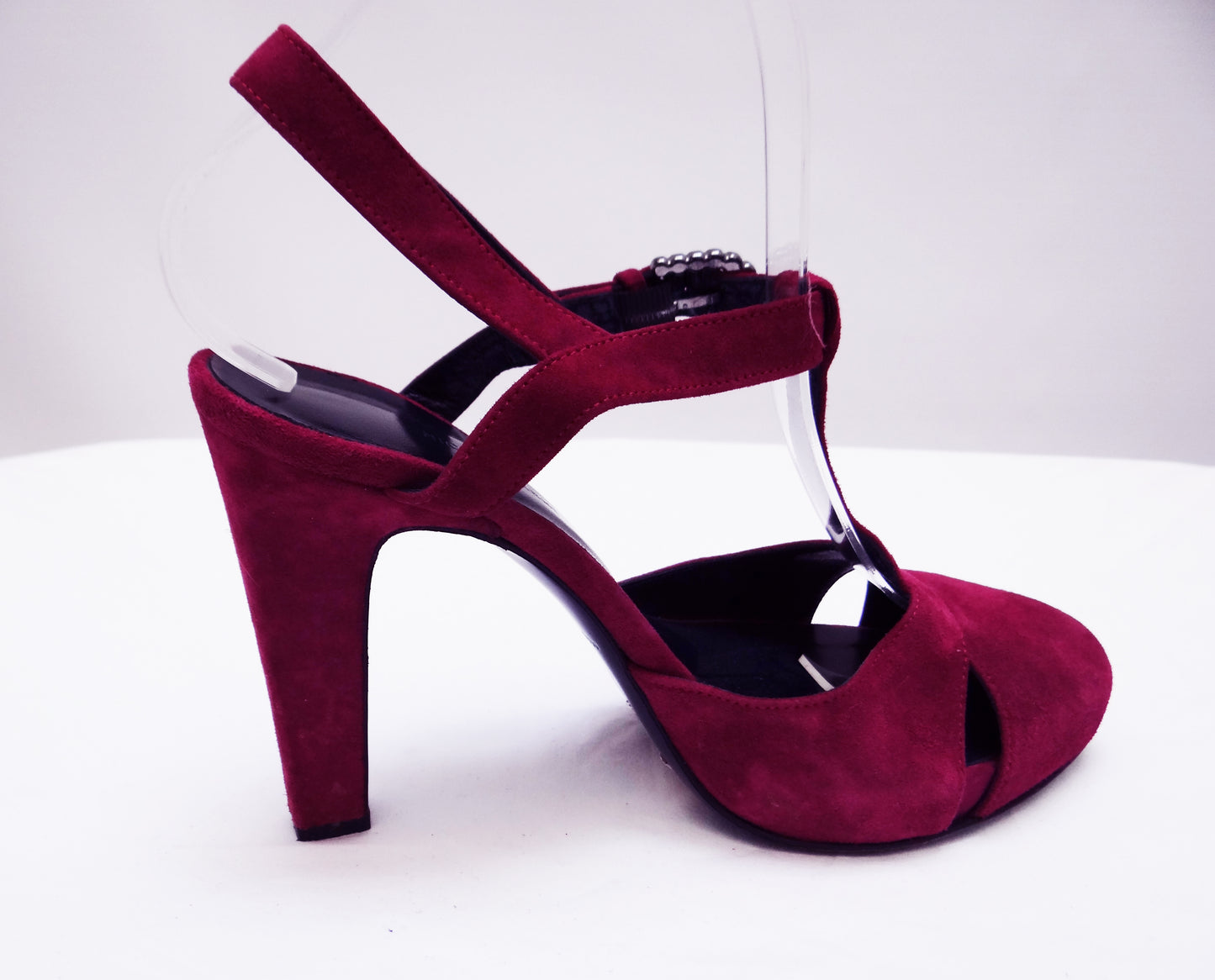 Nicole Farhi Suede Slingback Party Heels with Diamante Buckle, UK4