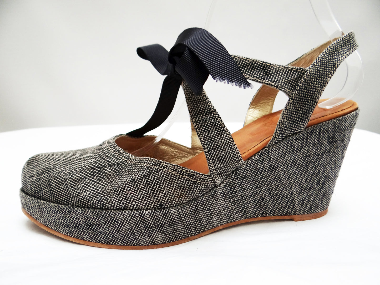 Penelope Chilvers Canvas Platform Wedge Shoes, UK7