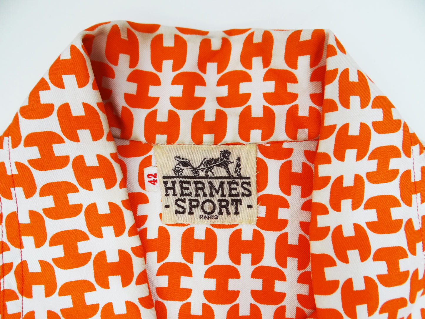 Vintage Hermes Sport Graphic H Silk Shirt, c.1970s, UK10