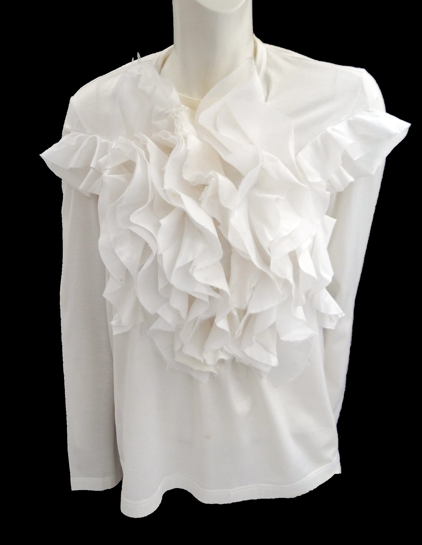 Junya Watanabe for Comme des Garçons White Top with Ruffles, UK10