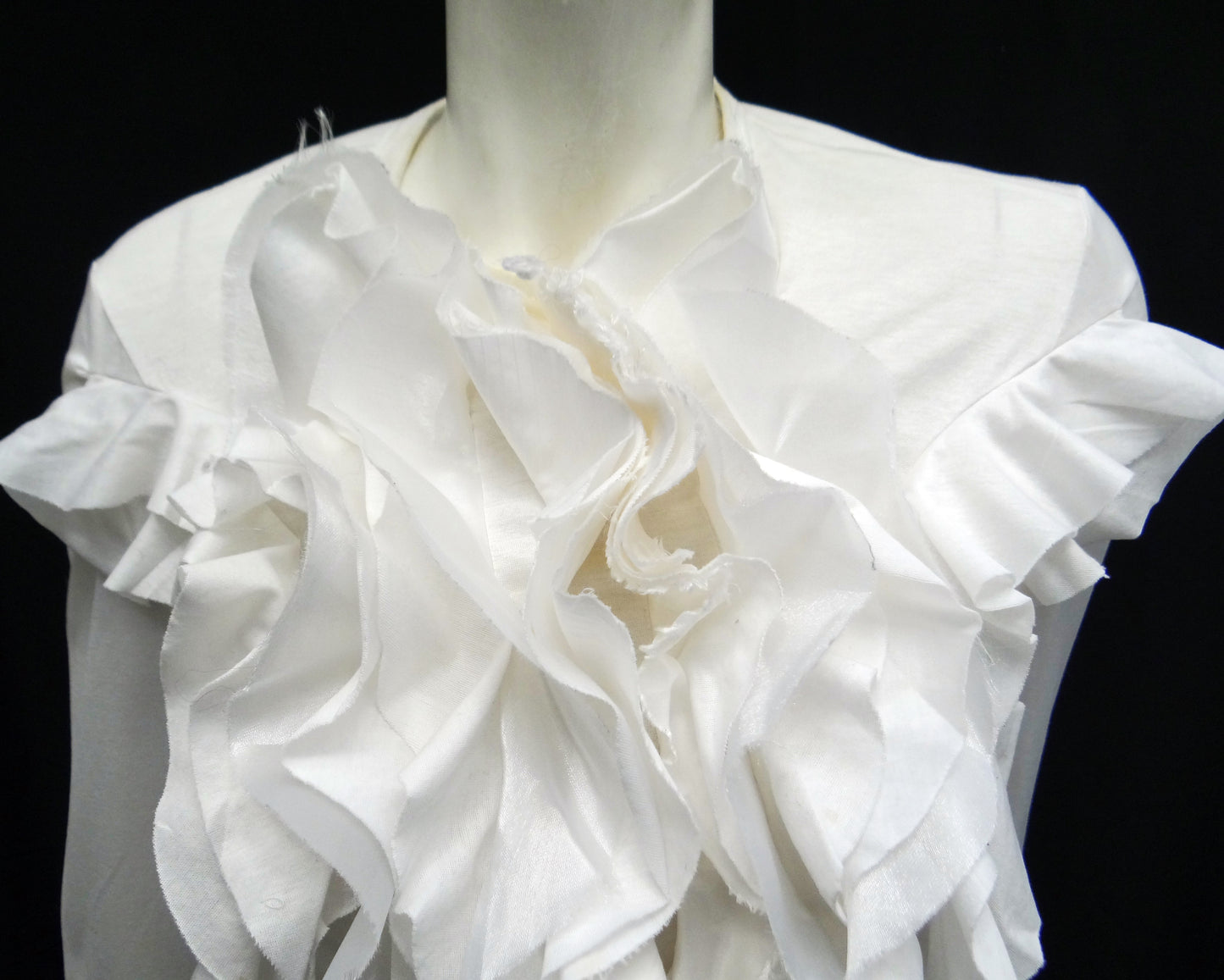 Junya Watanabe for Comme des Garçons White Top with Ruffles, UK10