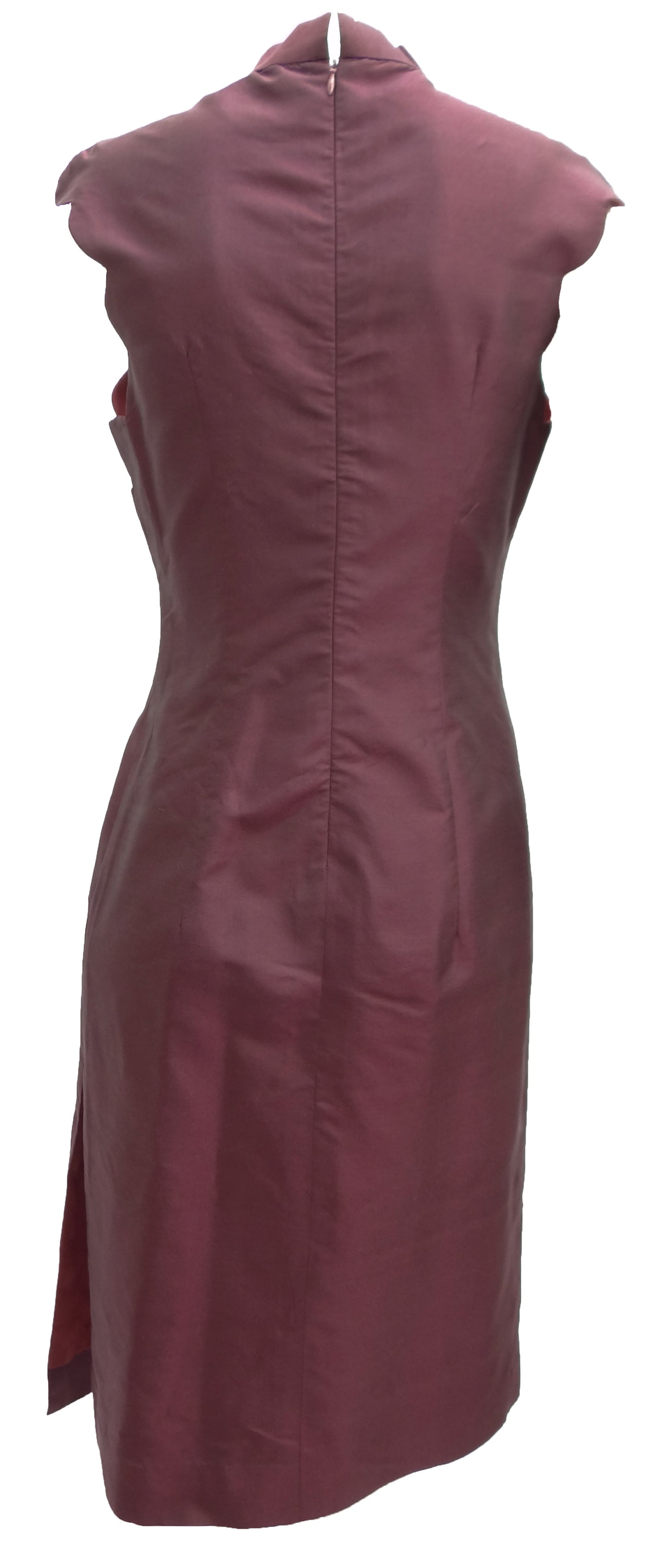 Plum Silk Cheongsam Dress, M