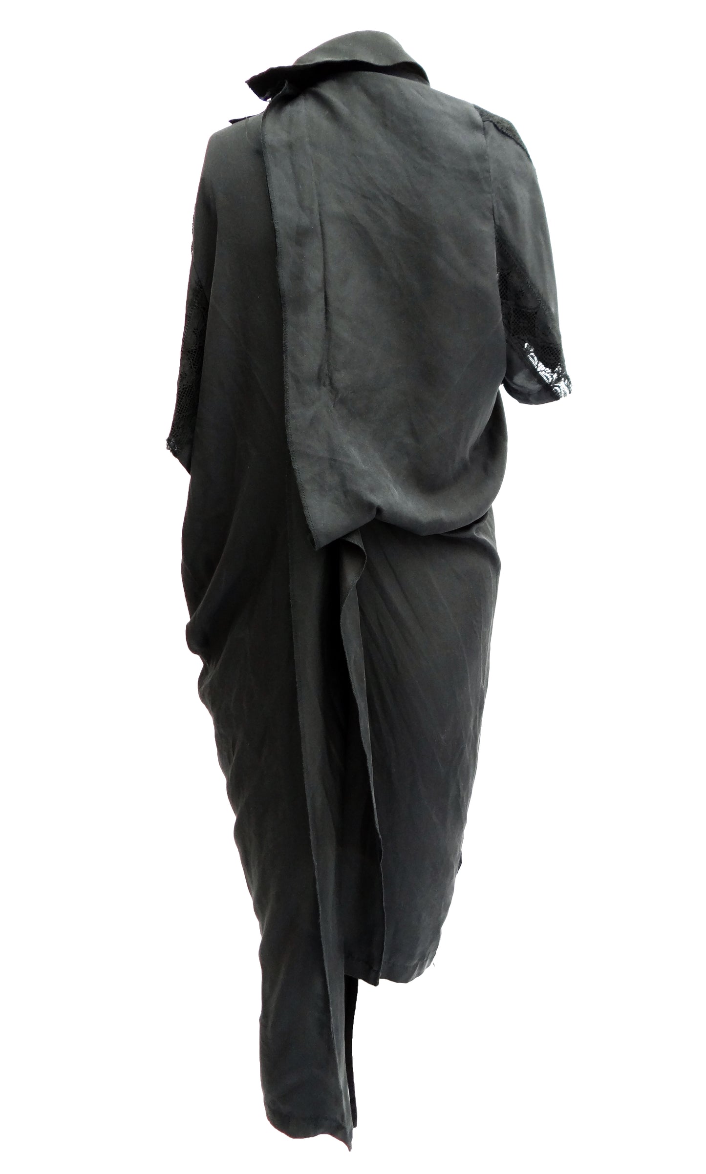 Junya Watanabe Silk and Lace Shirt Dress with Integral Cardigan, UK10