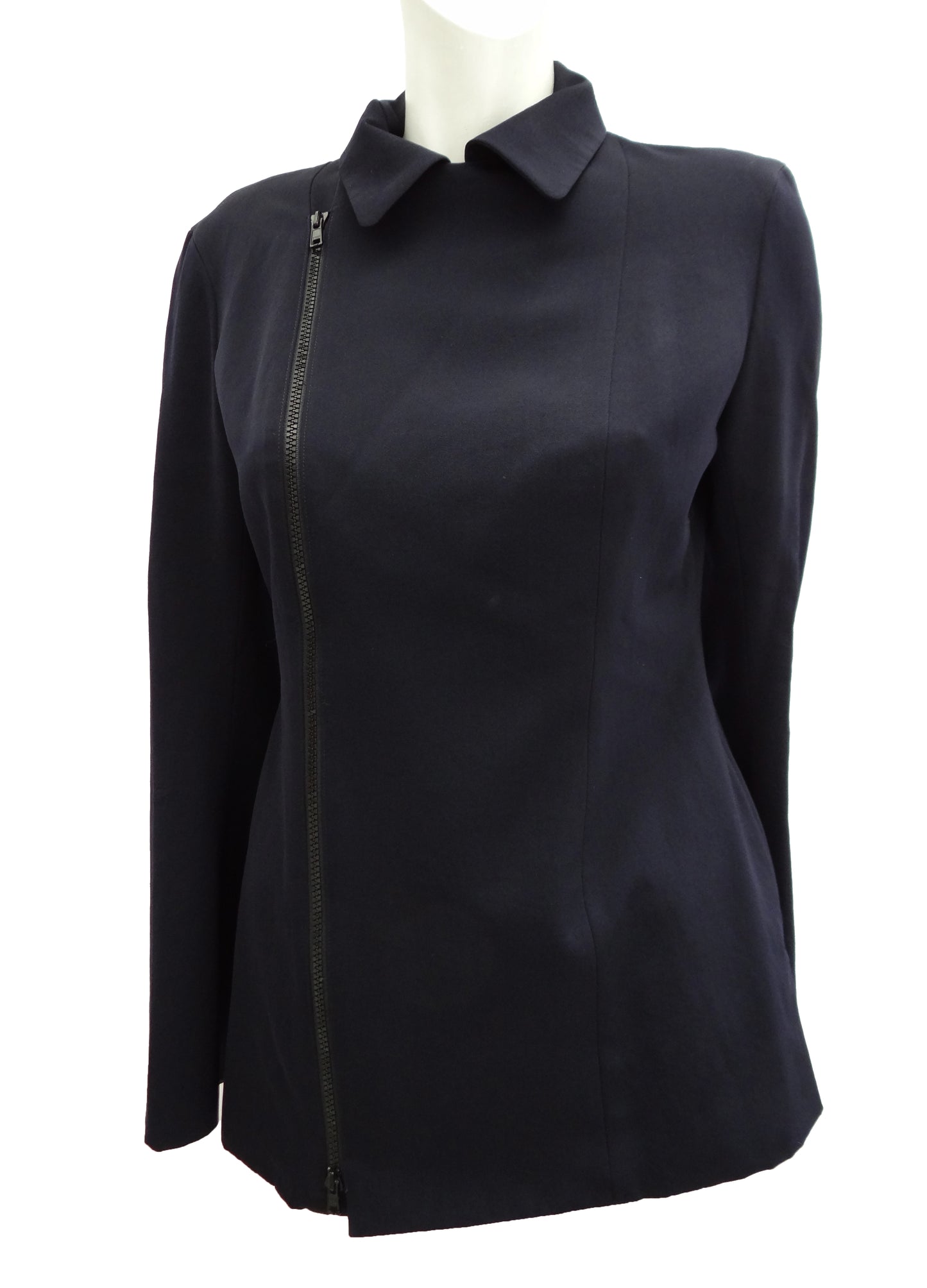 Yohji Yamamoto Y's Navy Tailored Biker Jacket, UK10-12