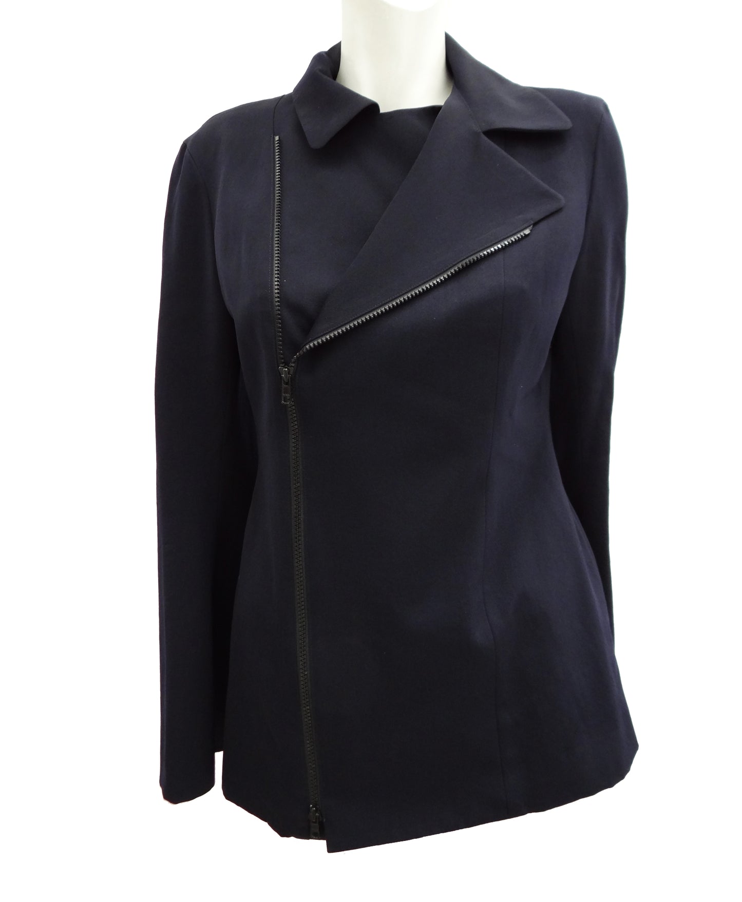 Yohji Yamamoto Y's Navy Tailored Biker Jacket, UK10-12