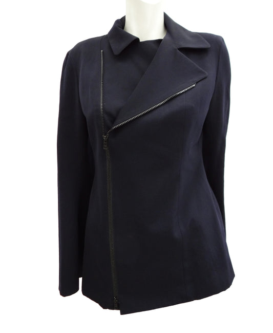 Yohji Yamamoto Y's Navy Tailored Biker Jacket, UK10-12