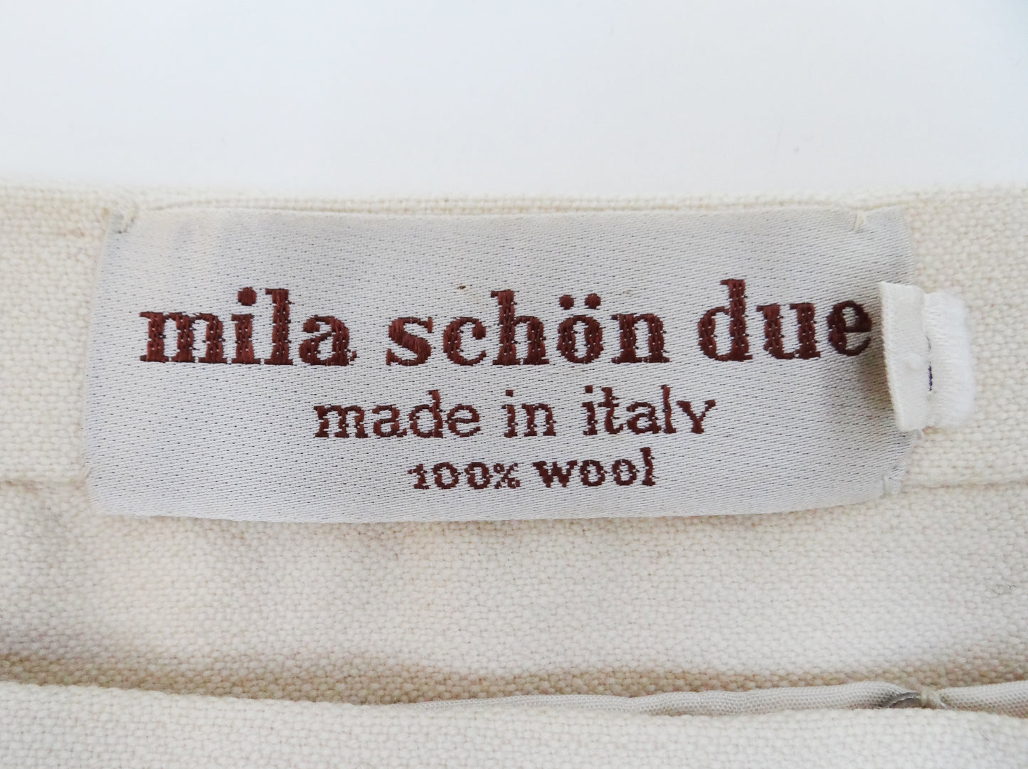 Vintage Mila Schön Cream Wool Skirt Suit, UK10