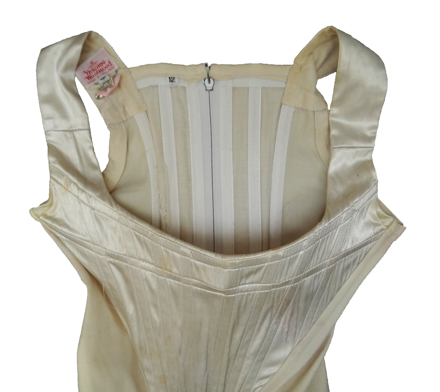 Vintage Vivienne Westwood Ivory Satin Corset, c.1988 UK10
