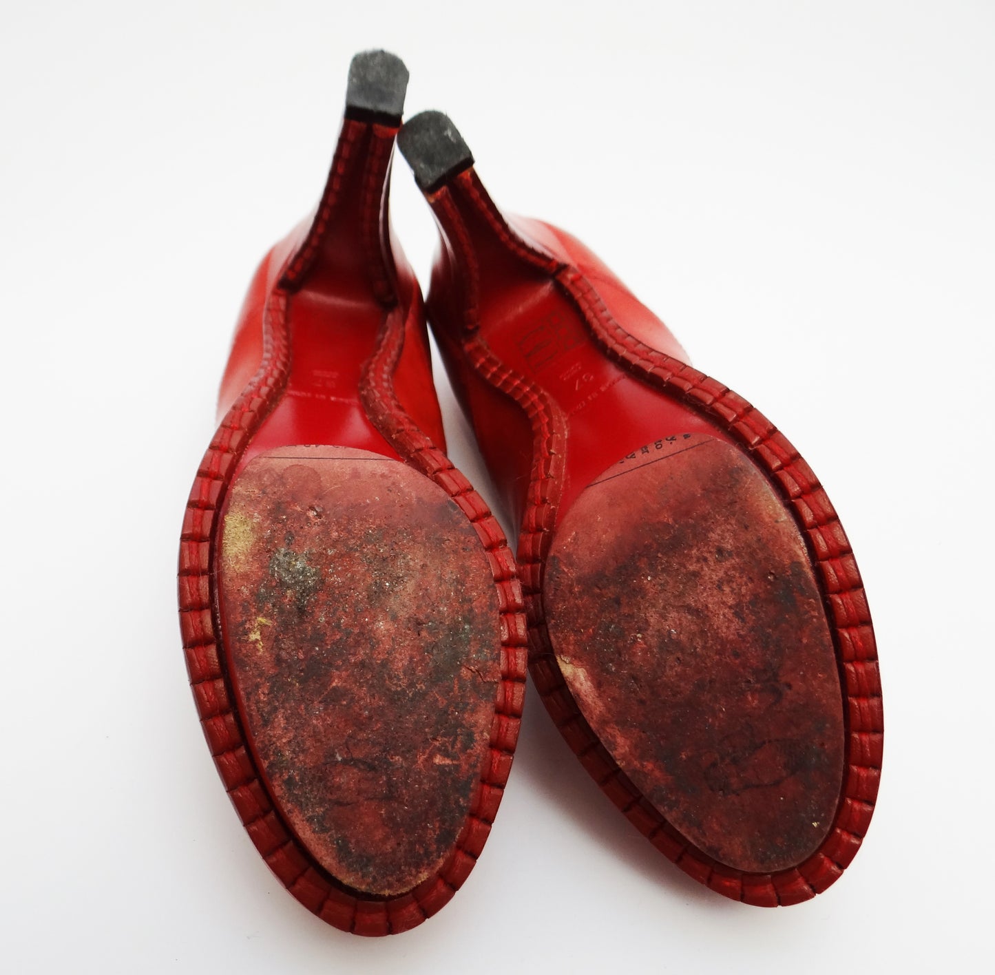 John Galliano High Heeled Mary Jane Shoes in Pillar Box Red Leather UK4