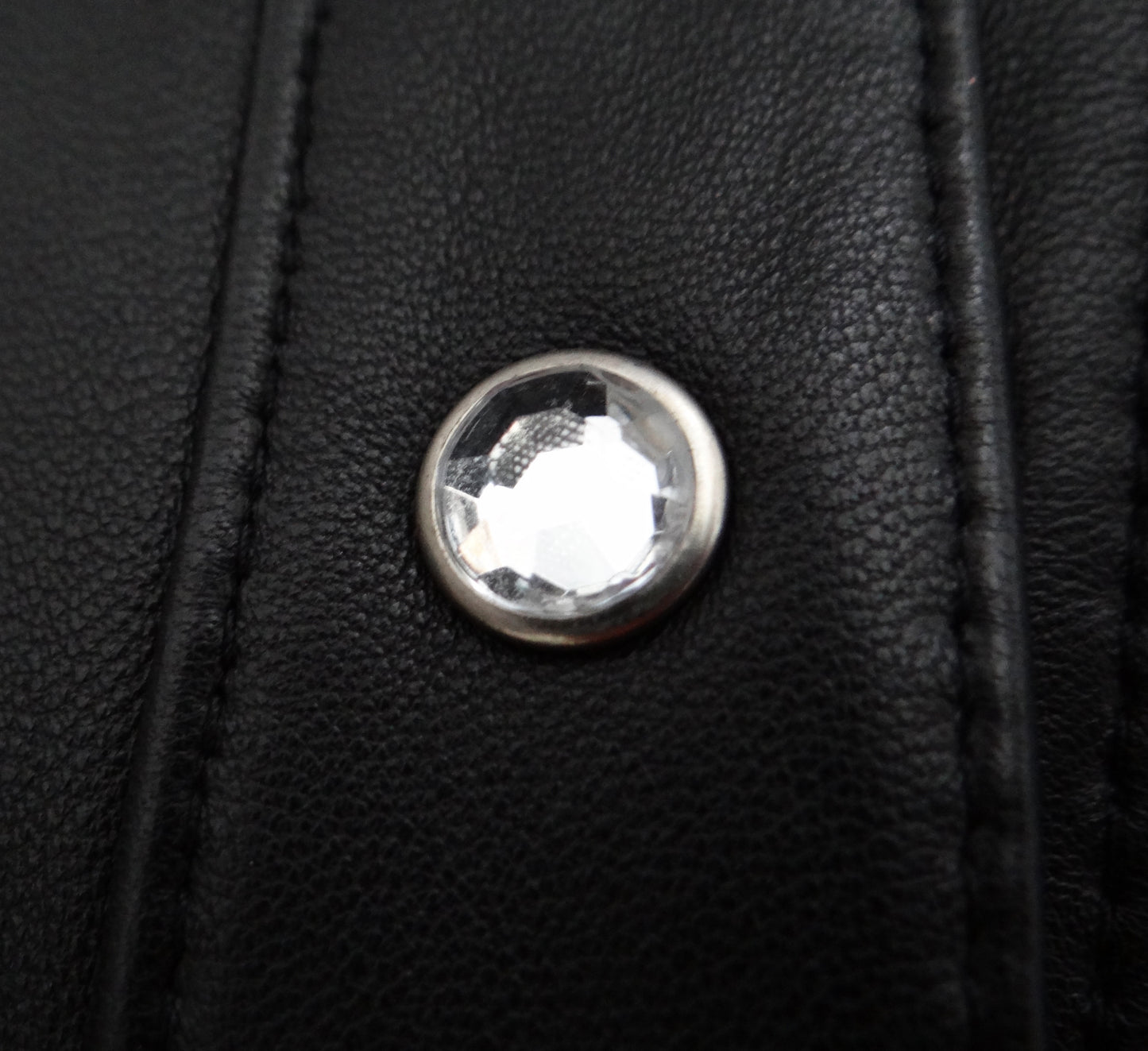 Anne Klein Black Leather Jacket, UK10-12