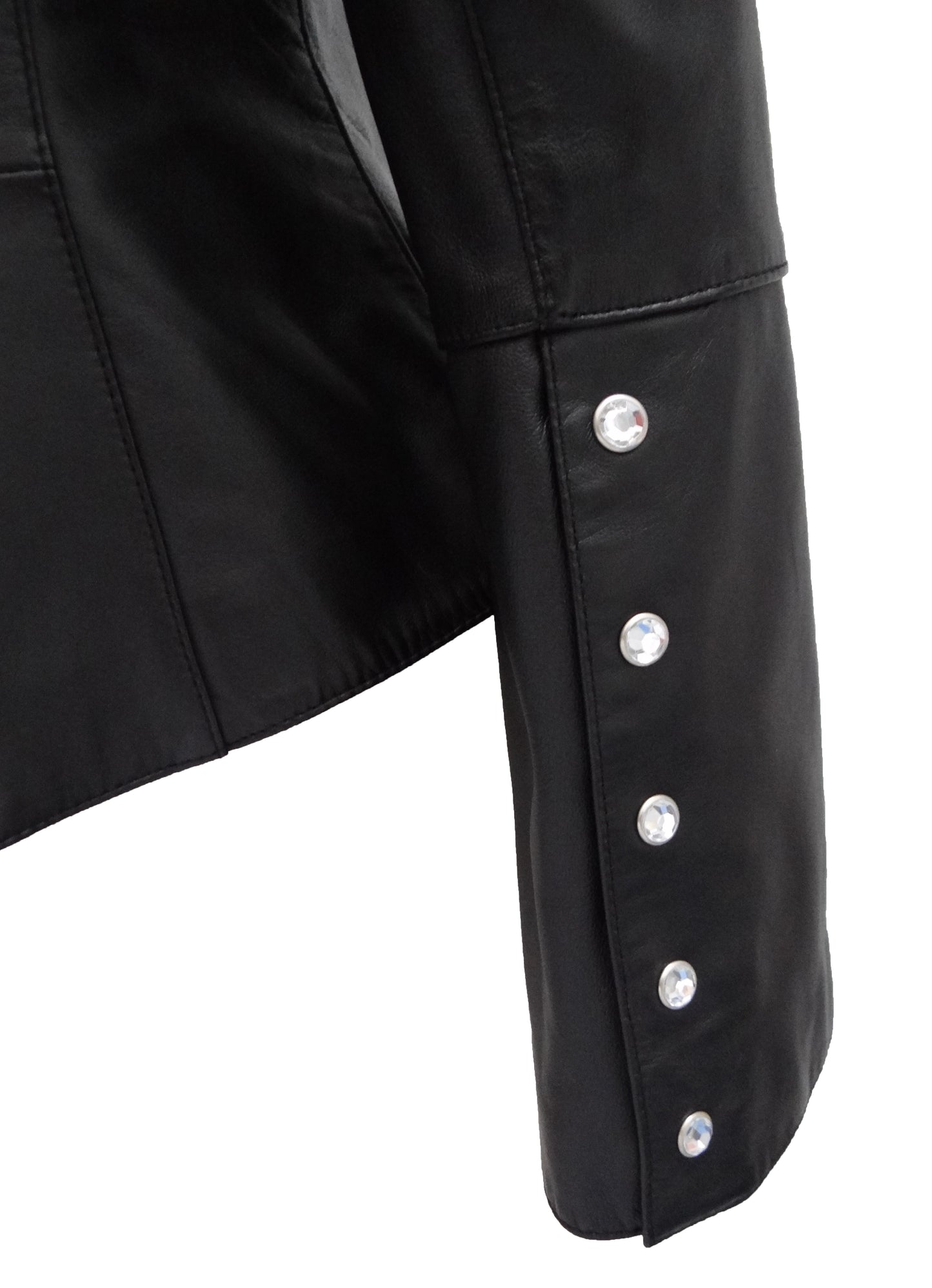 Anne Klein Black Leather Jacket, UK10-12